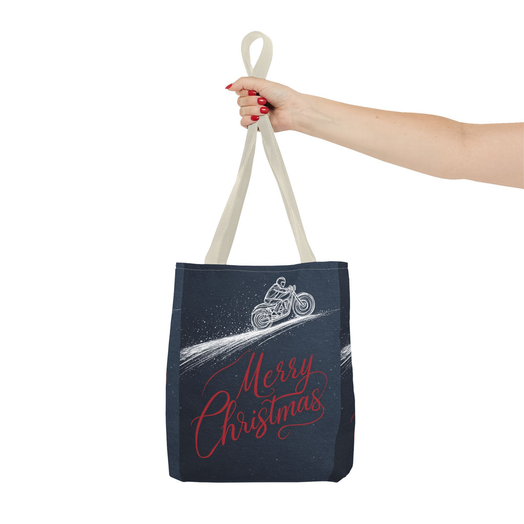 Motorbike Riding Dad Christmas Tote Bag (AOP)