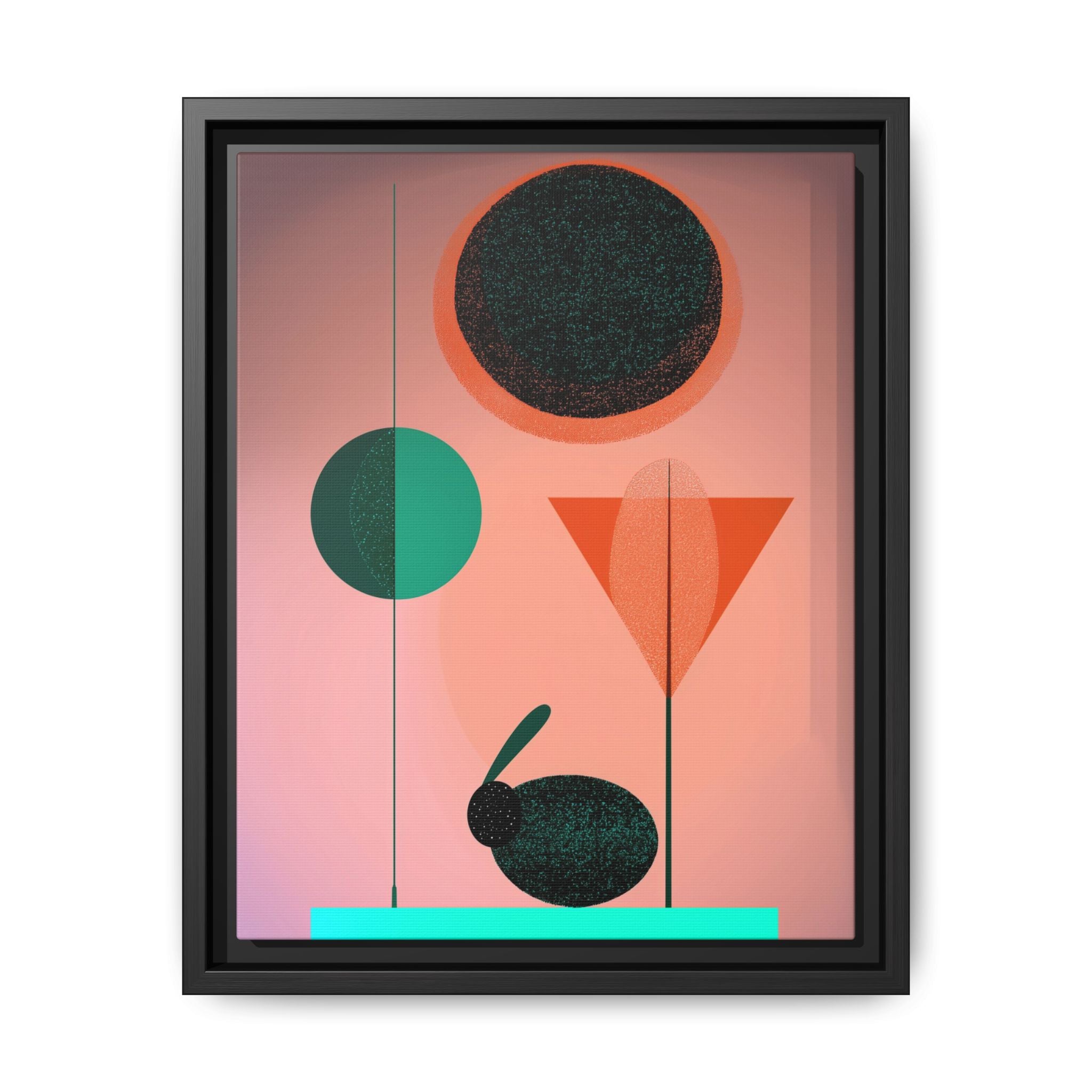 Geometric Harmony: Abstract Minimalist Composition, Organic Shapes and Color Play, Geometric Design with Teal and Orange Palette   |