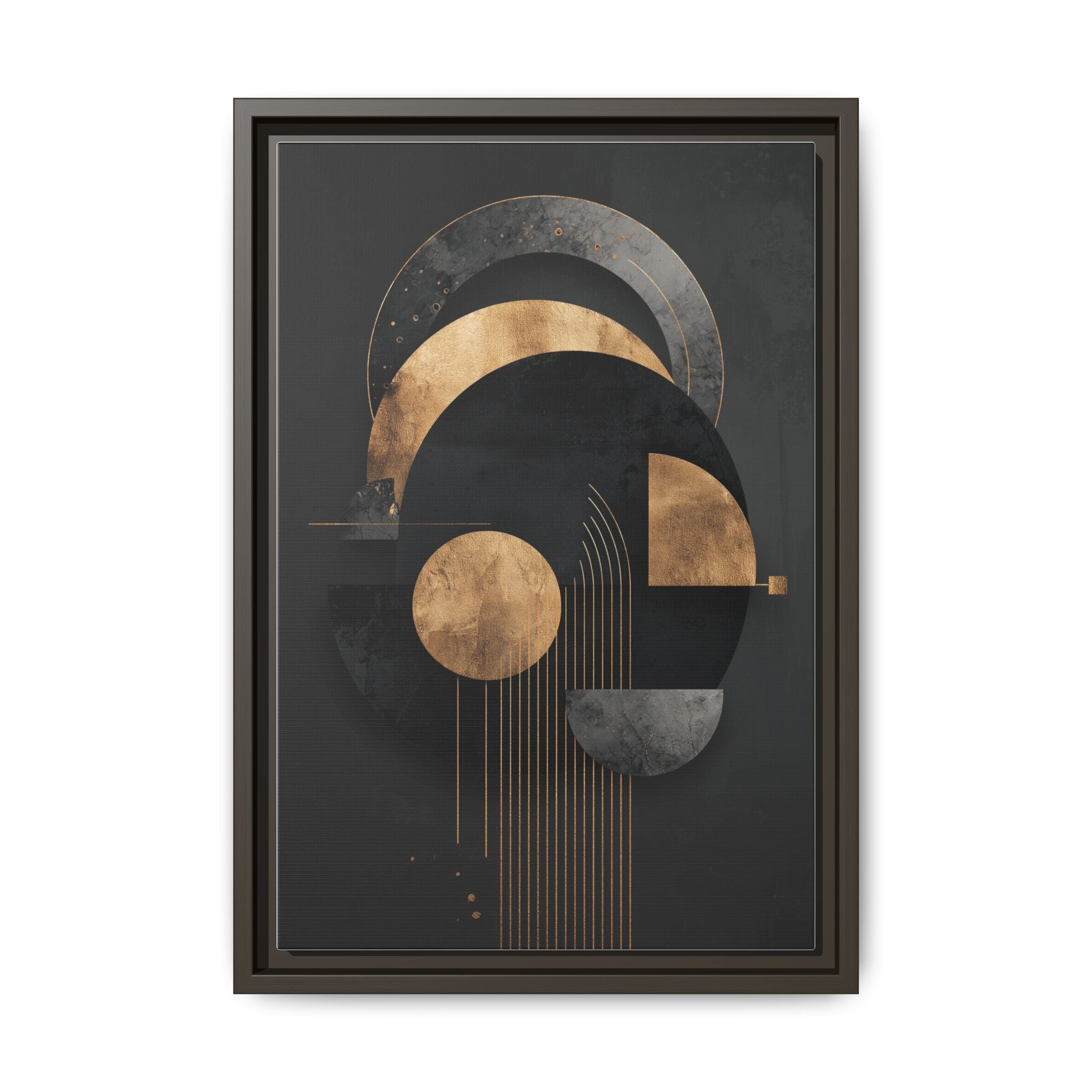 Geometric Resonance: Abstract Gold and Black Design, Minimalist Architectural Art, Modern Metallic Composition   |   Custom Orders Accepted