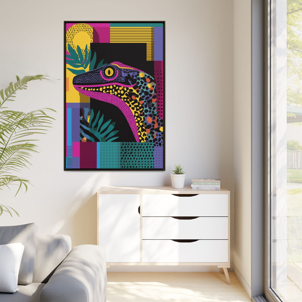 Raptor Kaleidoscope: Pop Art Dinosaur Portrait, Graphic Design Exotic Creature   |  Personalized & Custom Orders Available