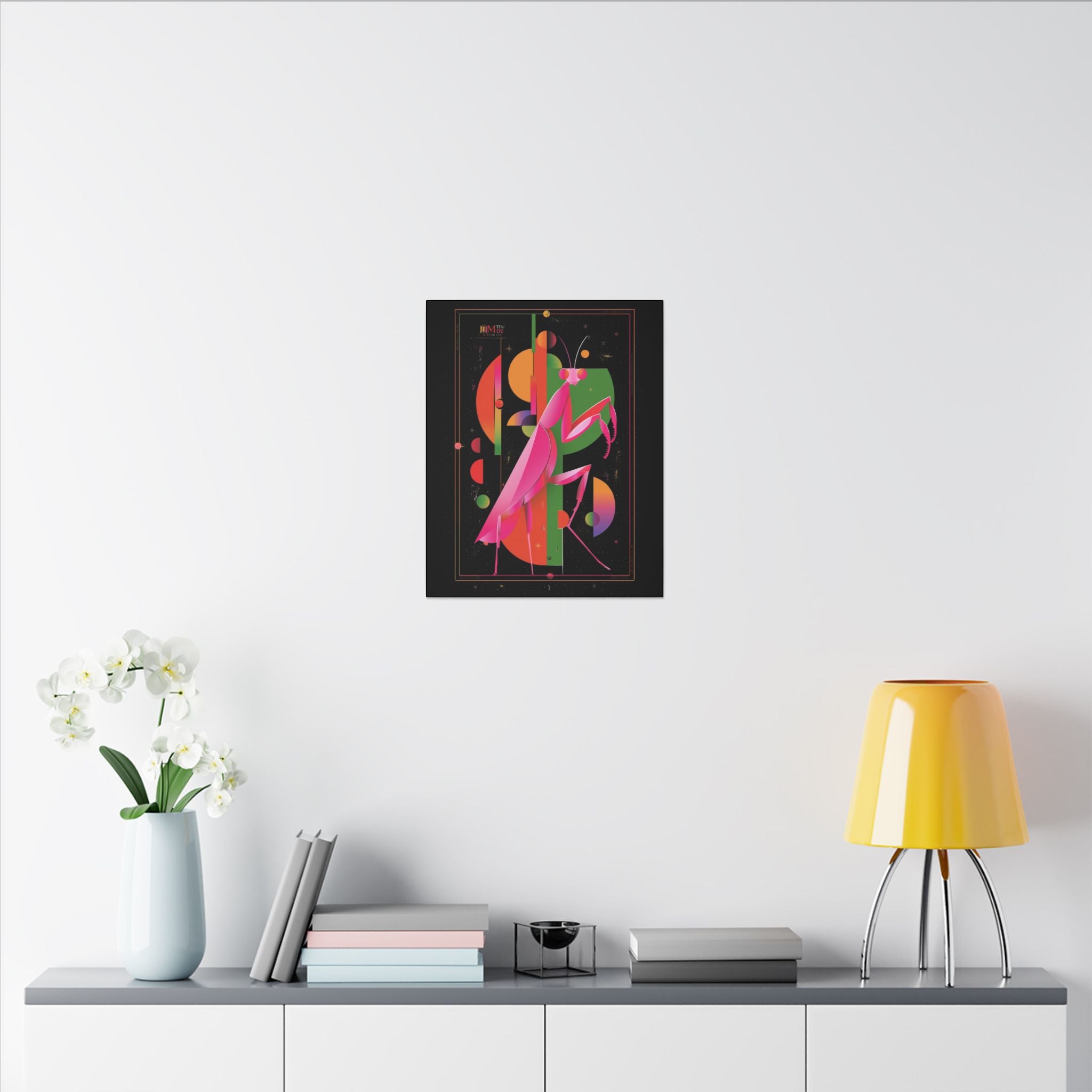 Cosmic Mantis: Geometric Insect Illustration, Cubist Space Design   |    Custom Orders Available