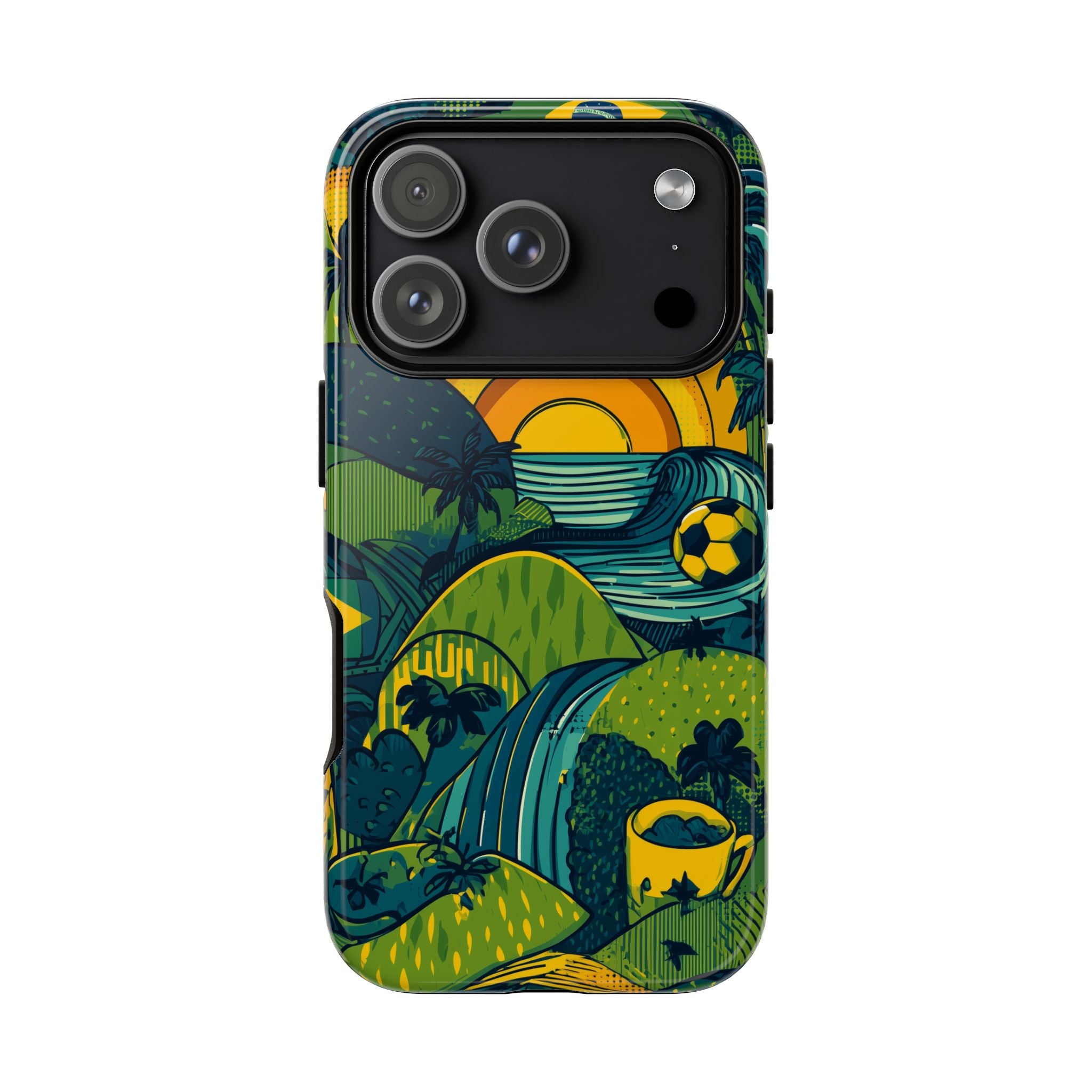 Brazil Tough Cases: Sporty Tropical Phone Case, Fun Beach Vibe Phone Accessory, Summer Travel Gift, Colorful Phone Cover, Casual Style Tech