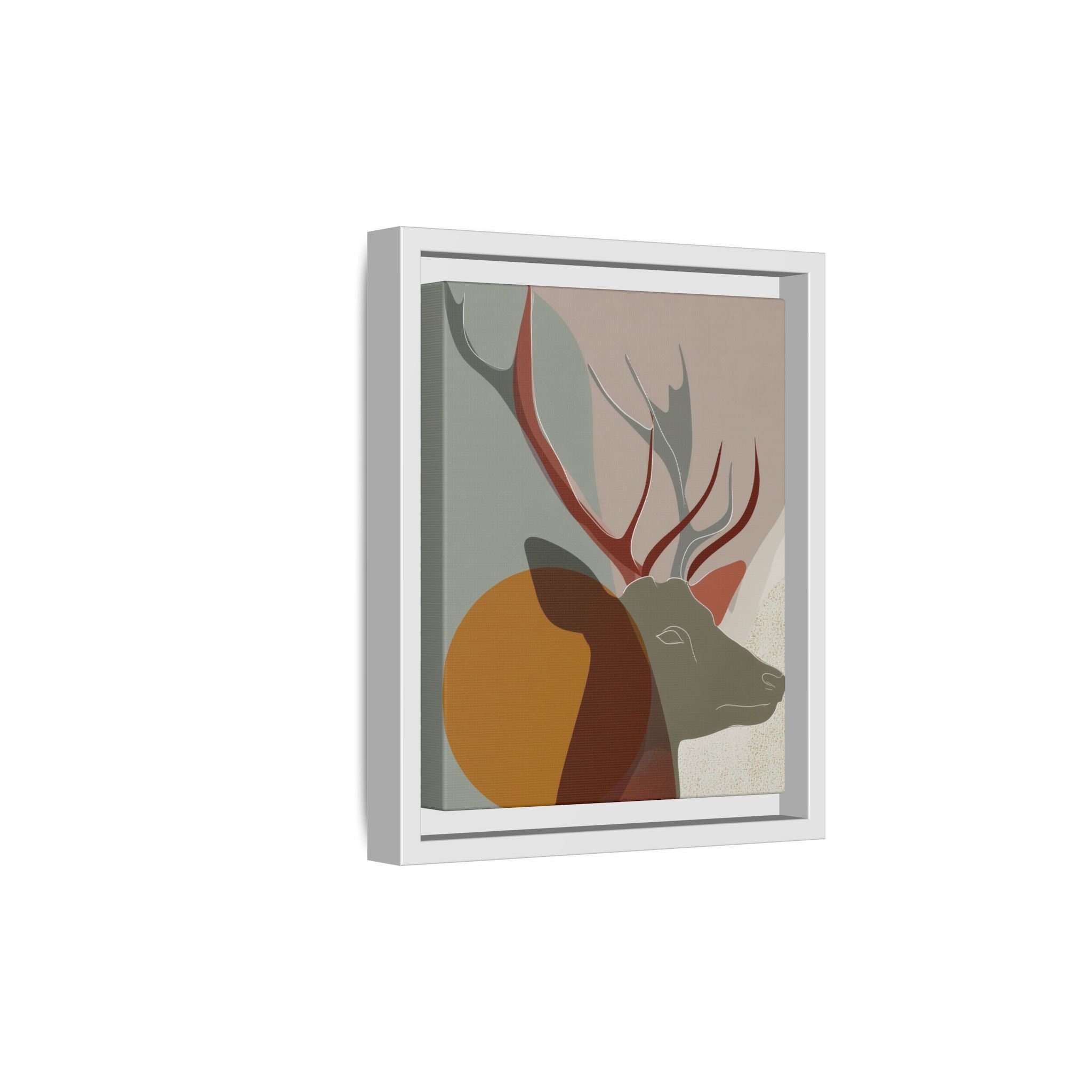 Rustic Reverie Framed Print : Minimalist Deer Profile, Contemporary Graphic Art Print   |  Personalized & Custom Orders Available
