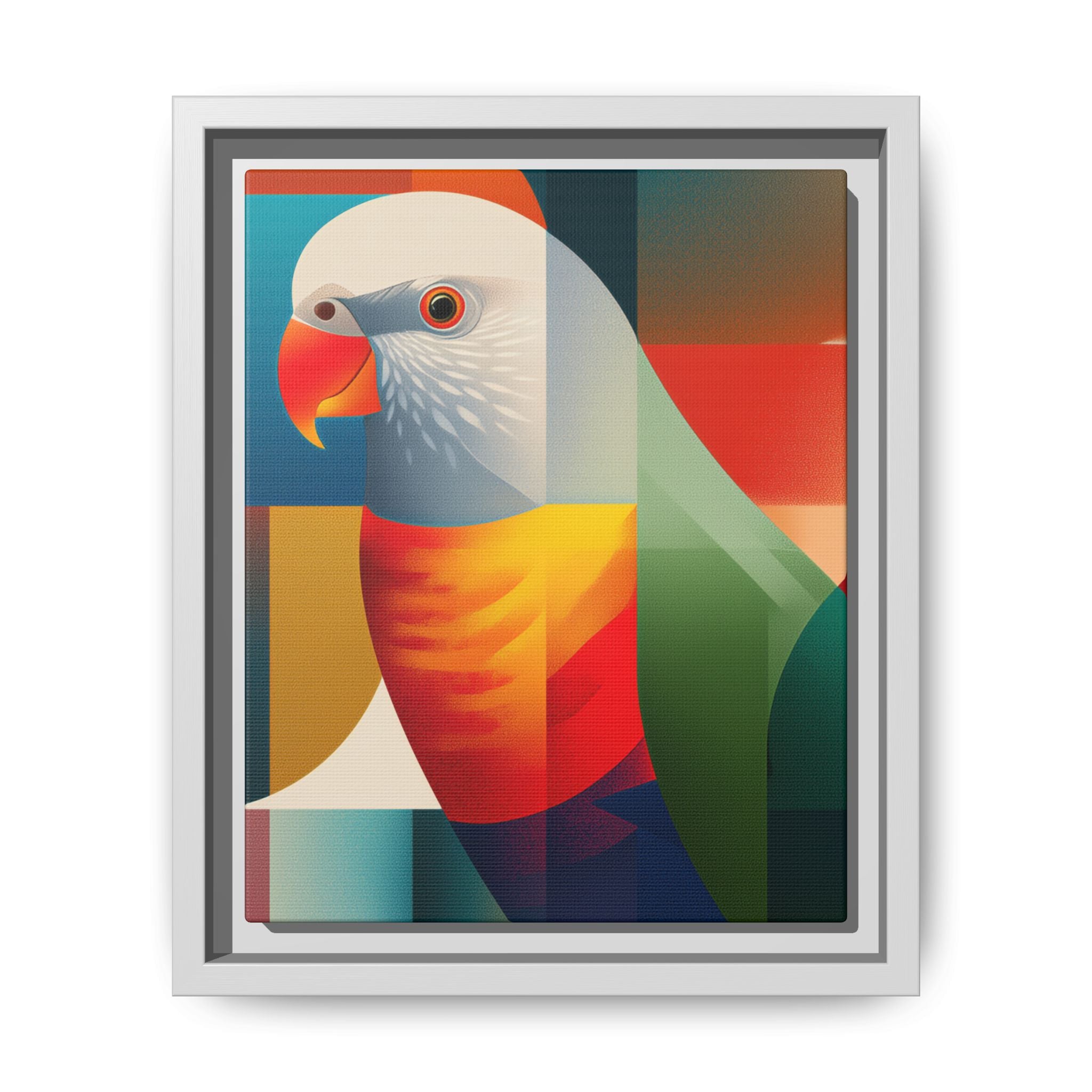 Cubist Parrot Mosaic: Geometric Digital Portrait, Vibrant Abstract Rendering   |  Personalized & Custom Orders Available