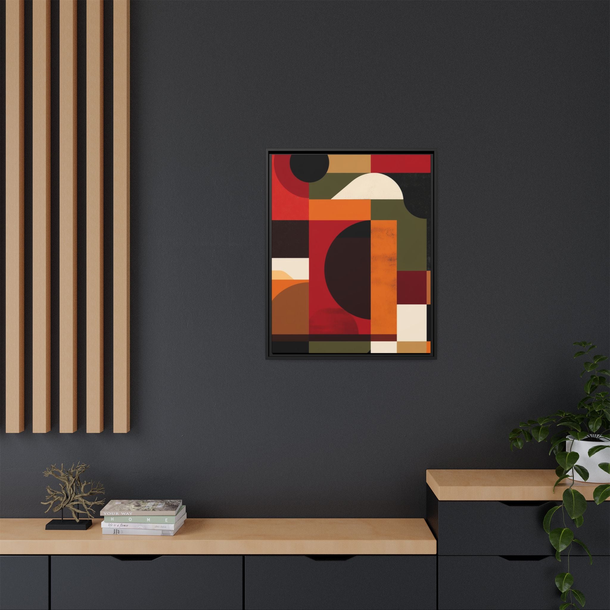 Geometric Convergence: Abstract Bauhaus Design, Constructivist Color Blocks, Architectural Art Composition   |   Custom Orders Accepted