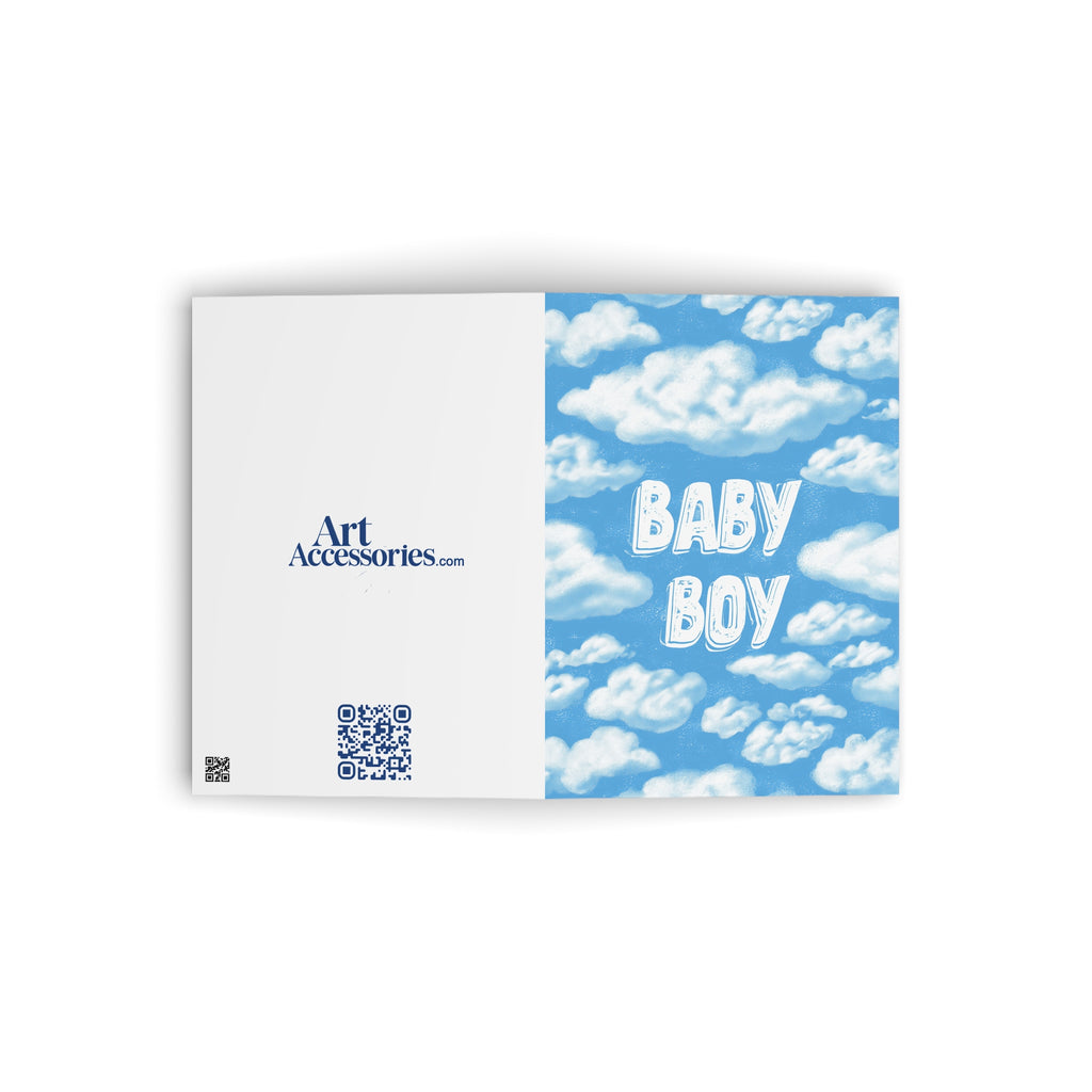 Baby Boy Cloud Greeting Card — Newborn Announcement & Shower Card