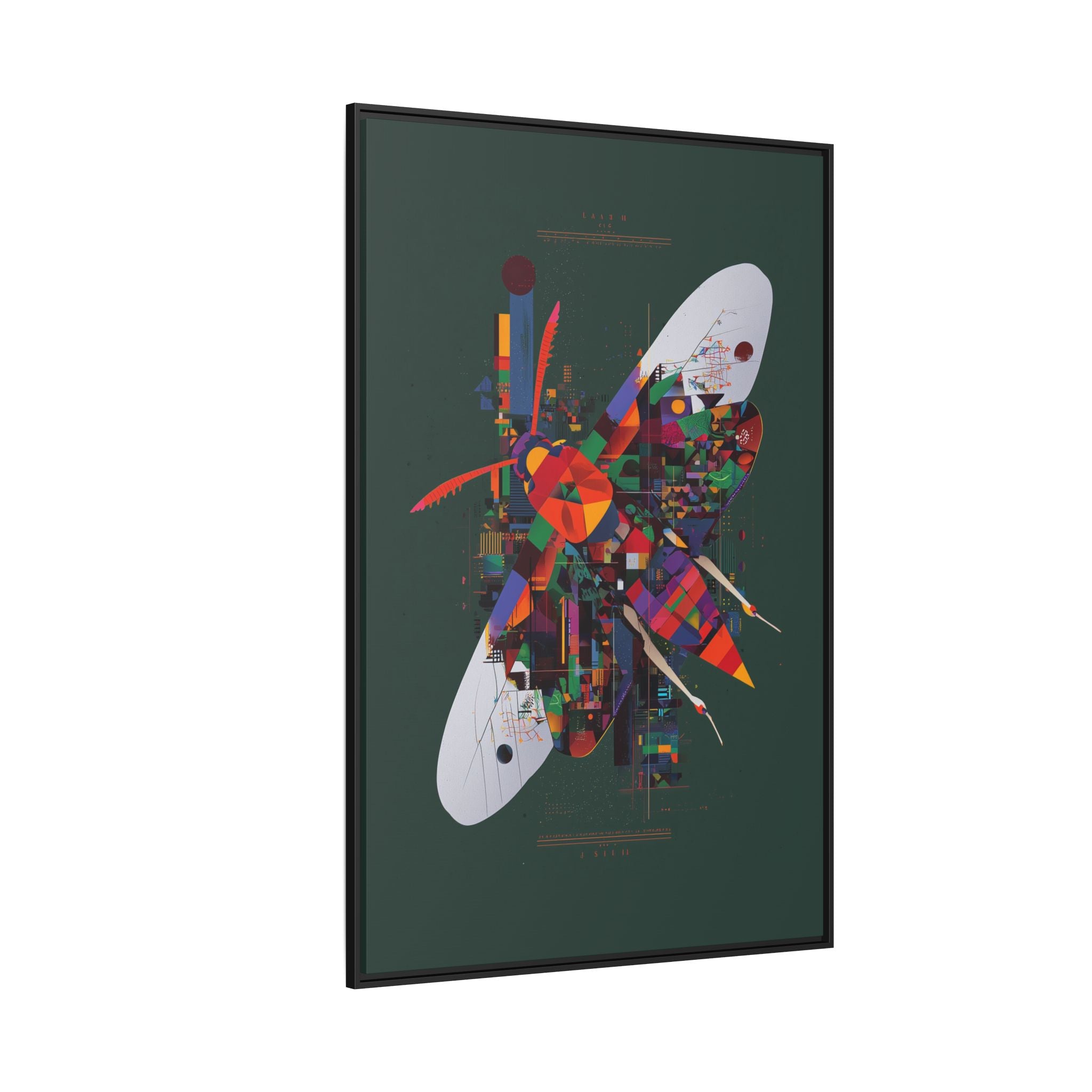 Geometric Metamorphosis Framed Print: Urban Nature Mosaic, Abstract Butterfly Fragments   |  Personalized & Custom Orders Available