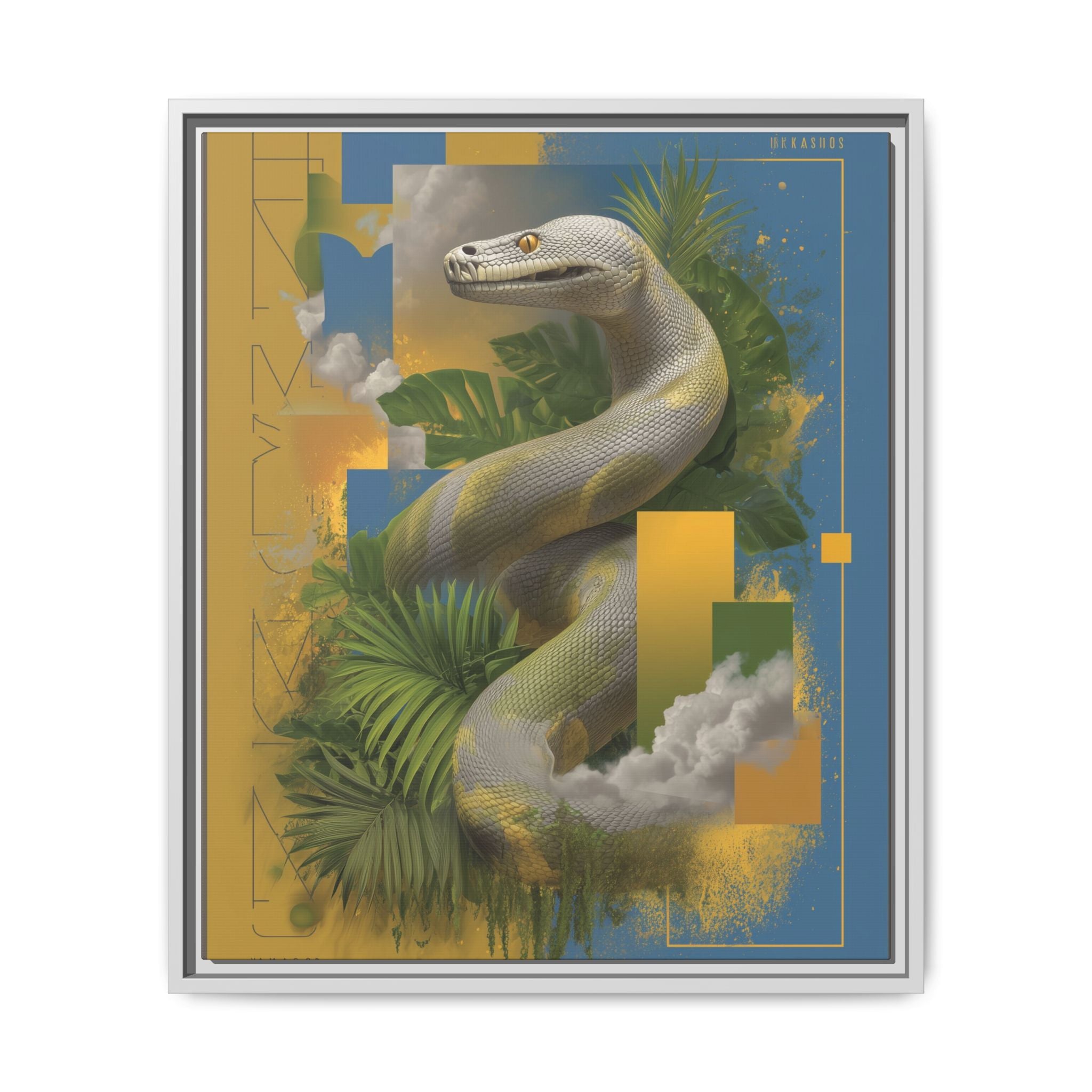 Serpent of Surreal Geometries: Tropical Hyperrealism, Digital Snake Illustration   |    Custom Orders Available