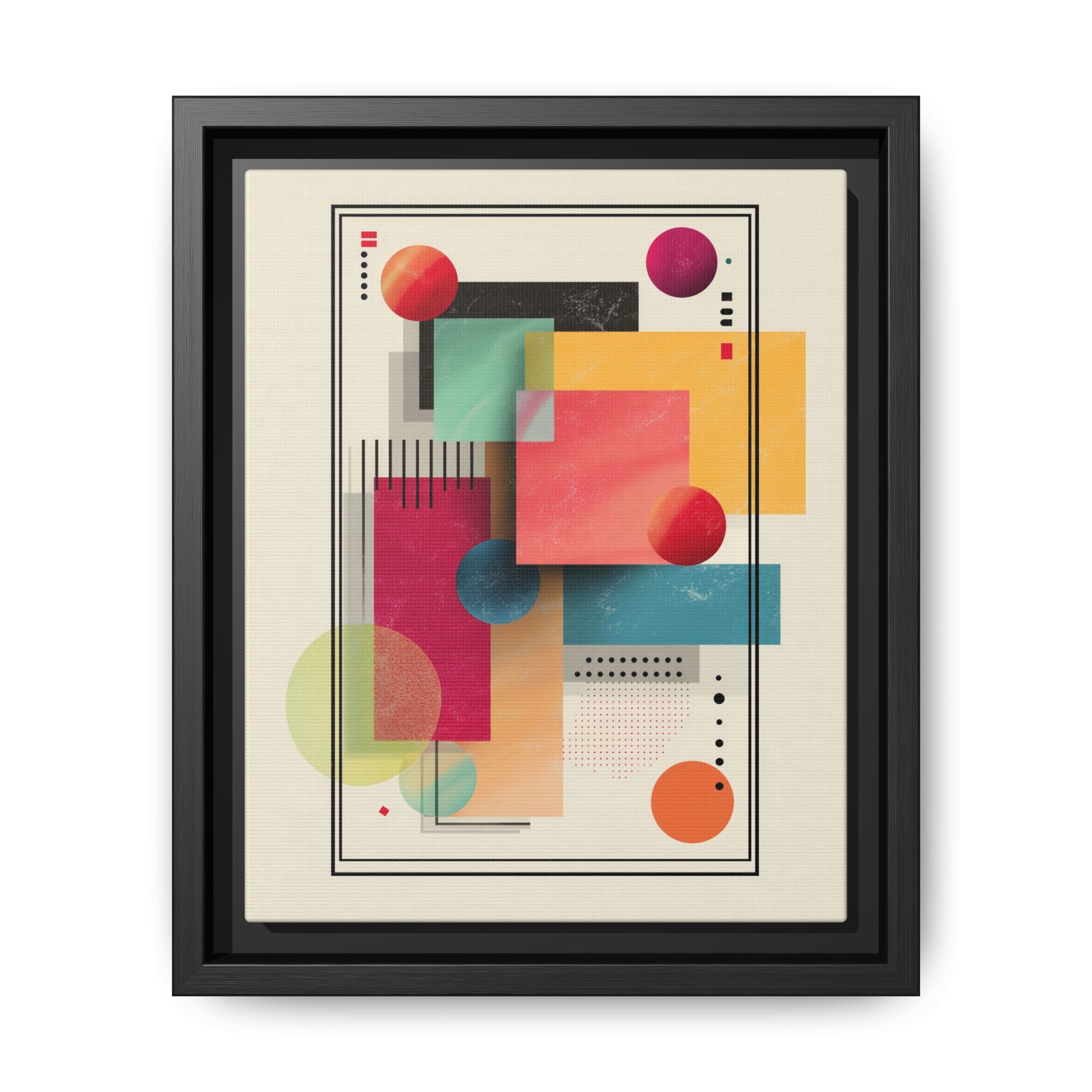 Geometric Harmony: Bauhaus Intersections, Digital Abstract Layers, Contemporary Color Palette   |   Custom Orders Accepted