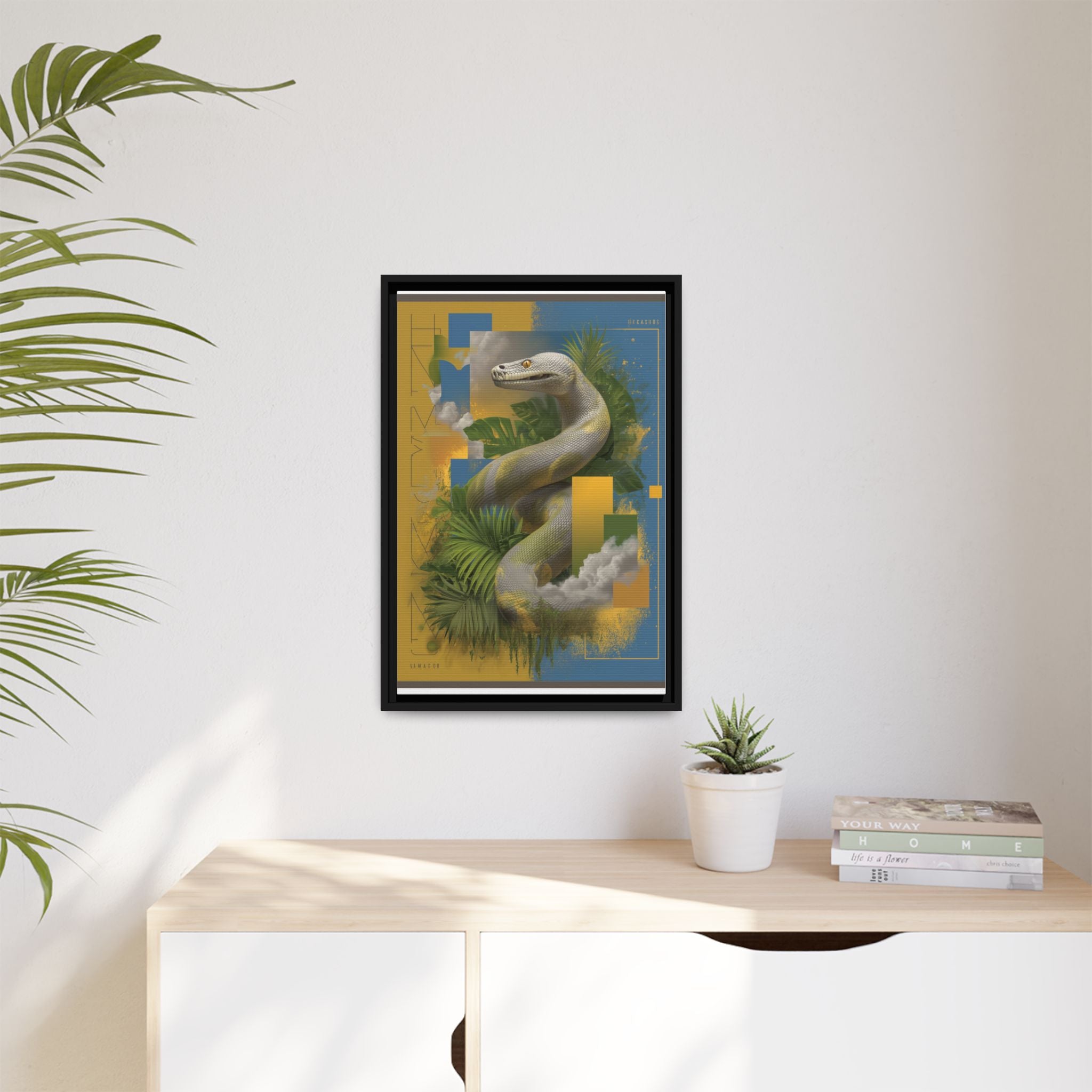 Serpent of Surreal Geometries: Tropical Hyperrealism, Digital Snake Illustration   |    Custom Orders Available
