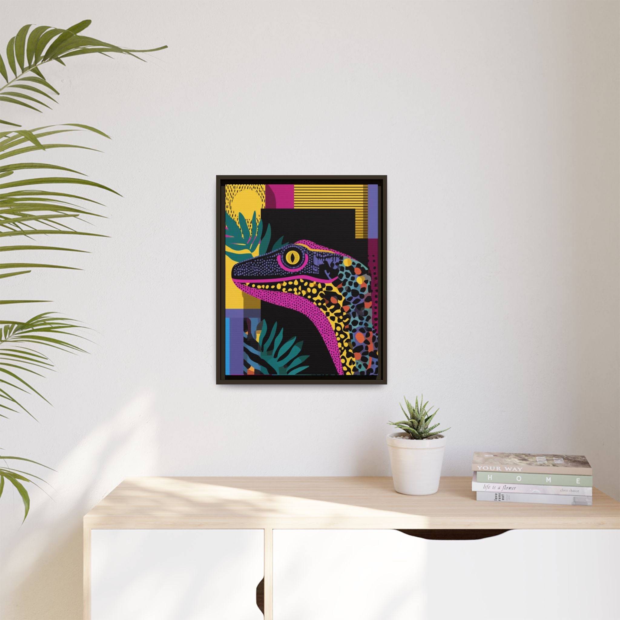 Raptor Kaleidoscope: Pop Art Dinosaur Portrait, Graphic Design Exotic Creature   |  Personalized & Custom Orders Available