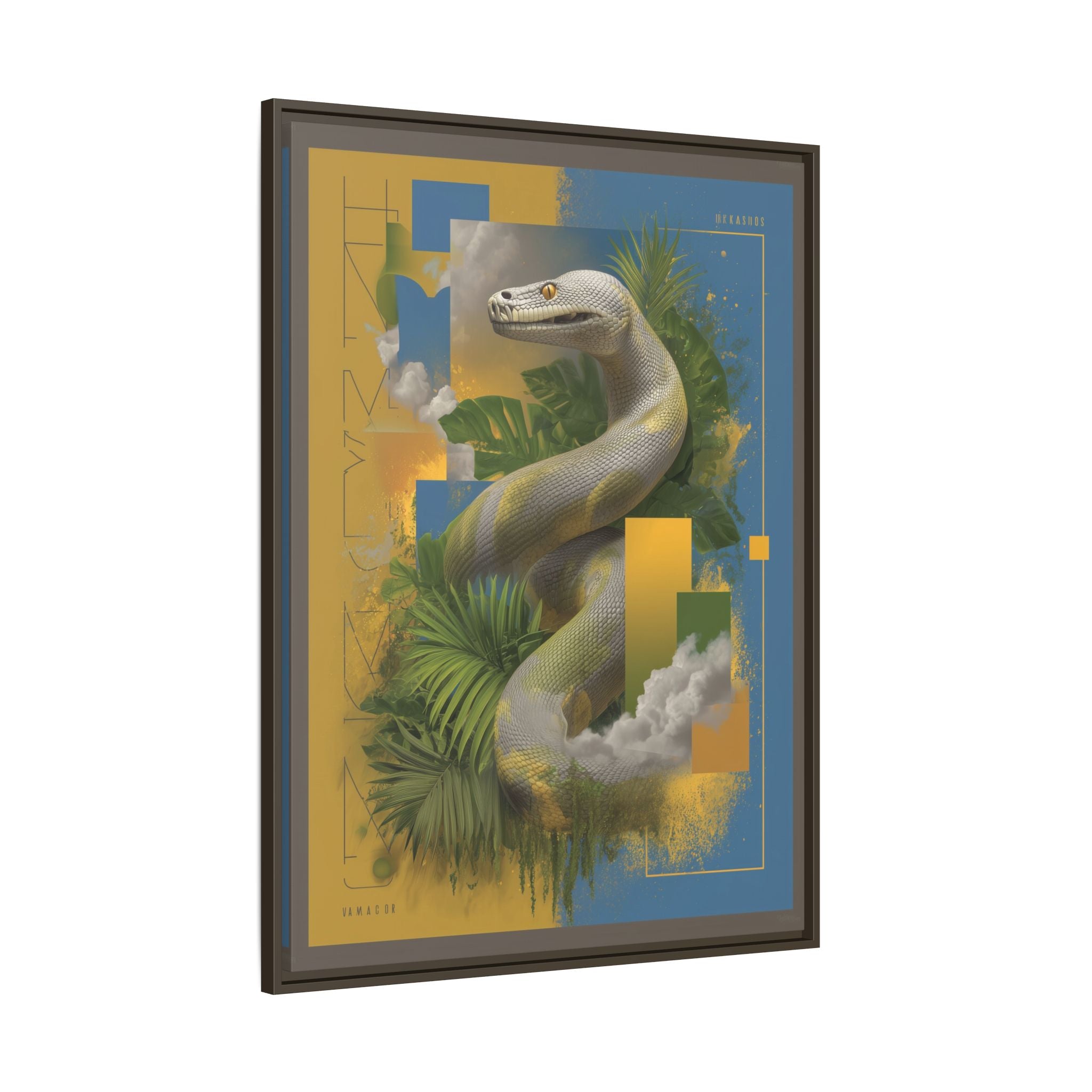 Serpent of Surreal Geometries: Tropical Hyperrealism, Digital Snake Illustration   |    Custom Orders Available