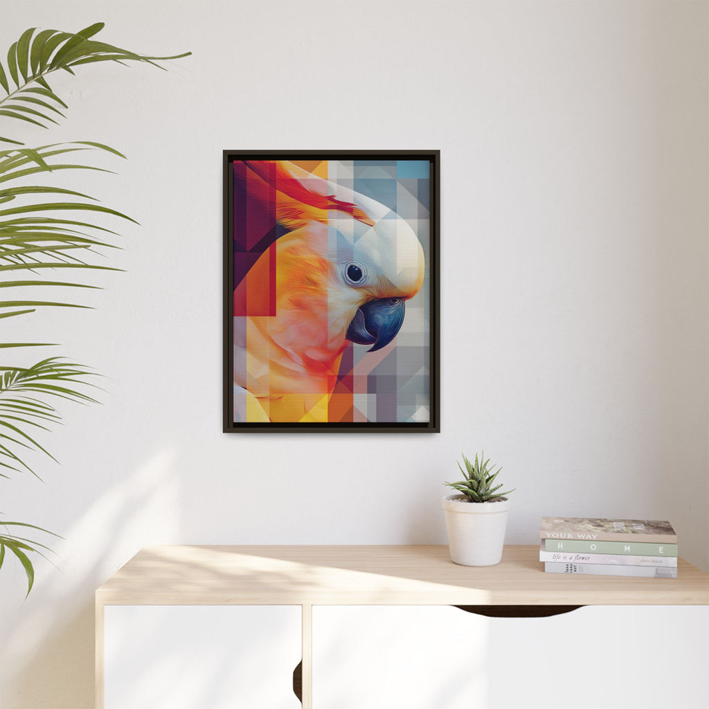 Prismatic Plume: Geometric Parrot Portrait, Digital Mosaic Abstraction   |    Custom Orders Available