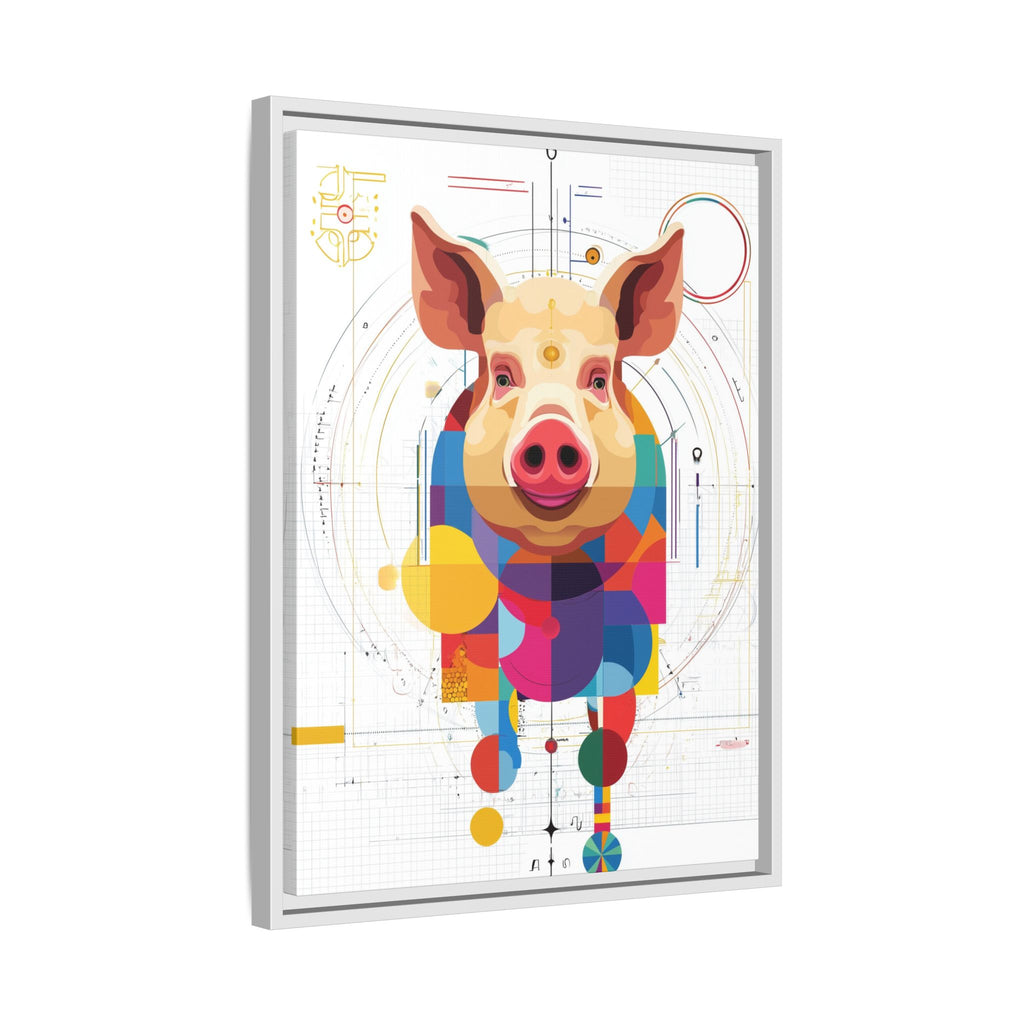 Geometric Pig: Digital Cubist Portrait, Mathematical Animal Abstraction   |    Custom Orders Available