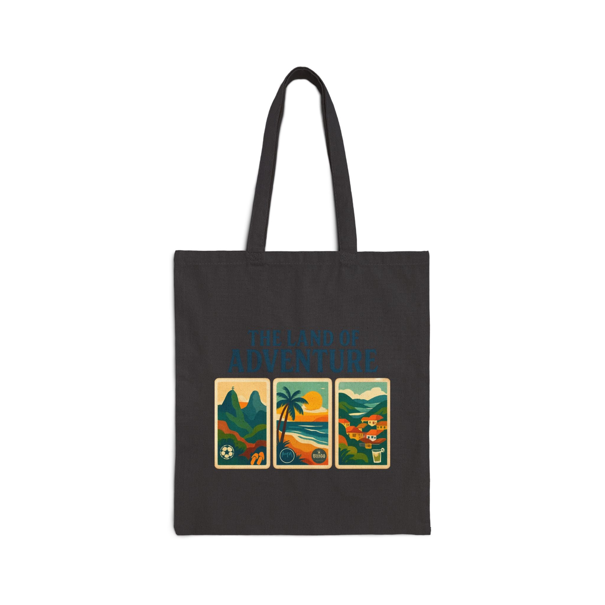 Cotton Canvas Tote Bag - Brazil Holiday Graphics, Rio De Janeiro, Christo Rey, Copacobana