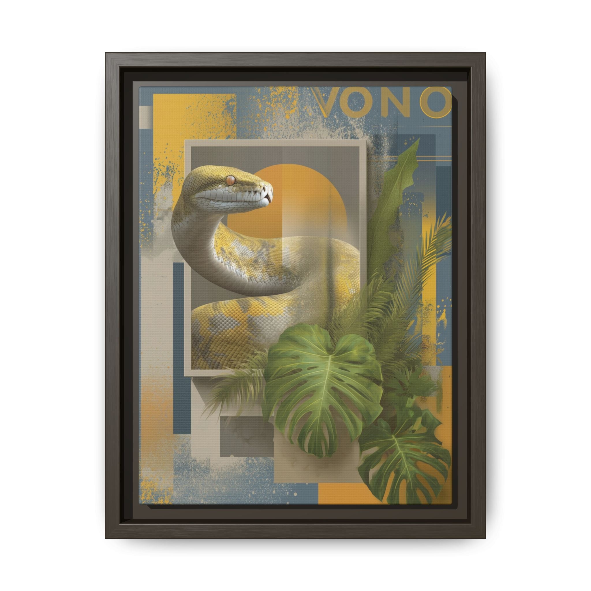Serpent of Geometric Dimensions: Tropical Vono Design, Abstract Wildlife Art   |  Personalized & Custom Orders Available