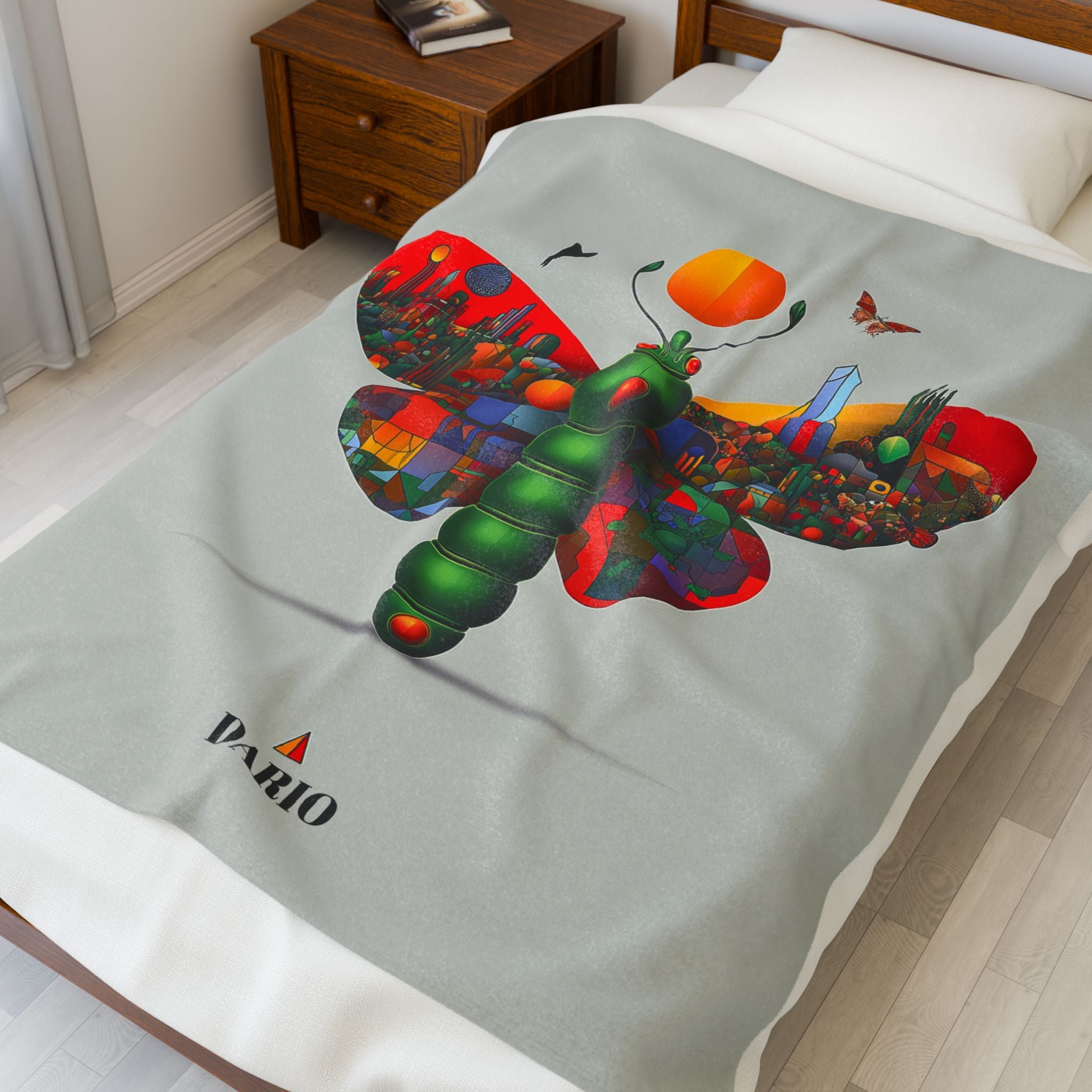 Personalized Urban Butterfly Quilt Cover, Doona Cover, Duvet, Geometric Digital Illustration   |    Custom Orders Available