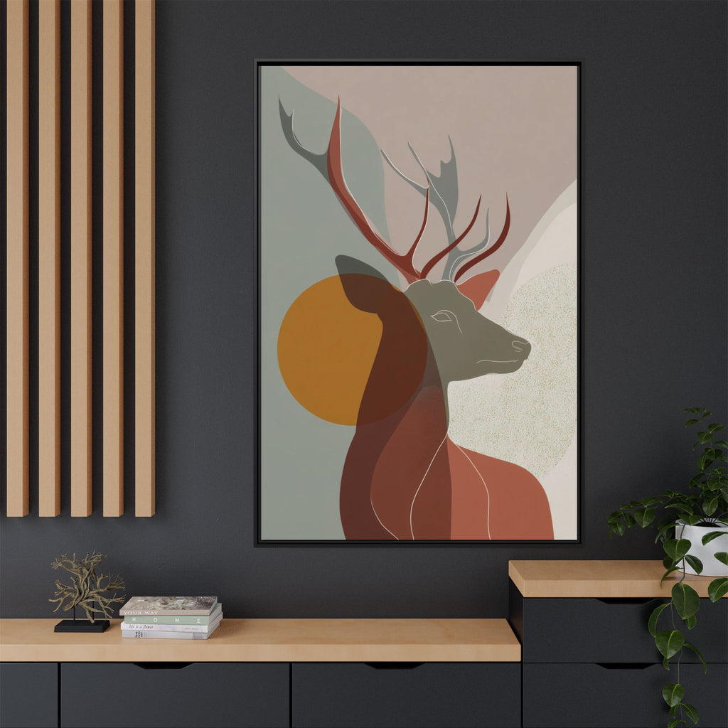 Rustic Reverie Framed Print : Minimalist Deer Profile, Contemporary Graphic Art Print   |  Personalized & Custom Orders Available