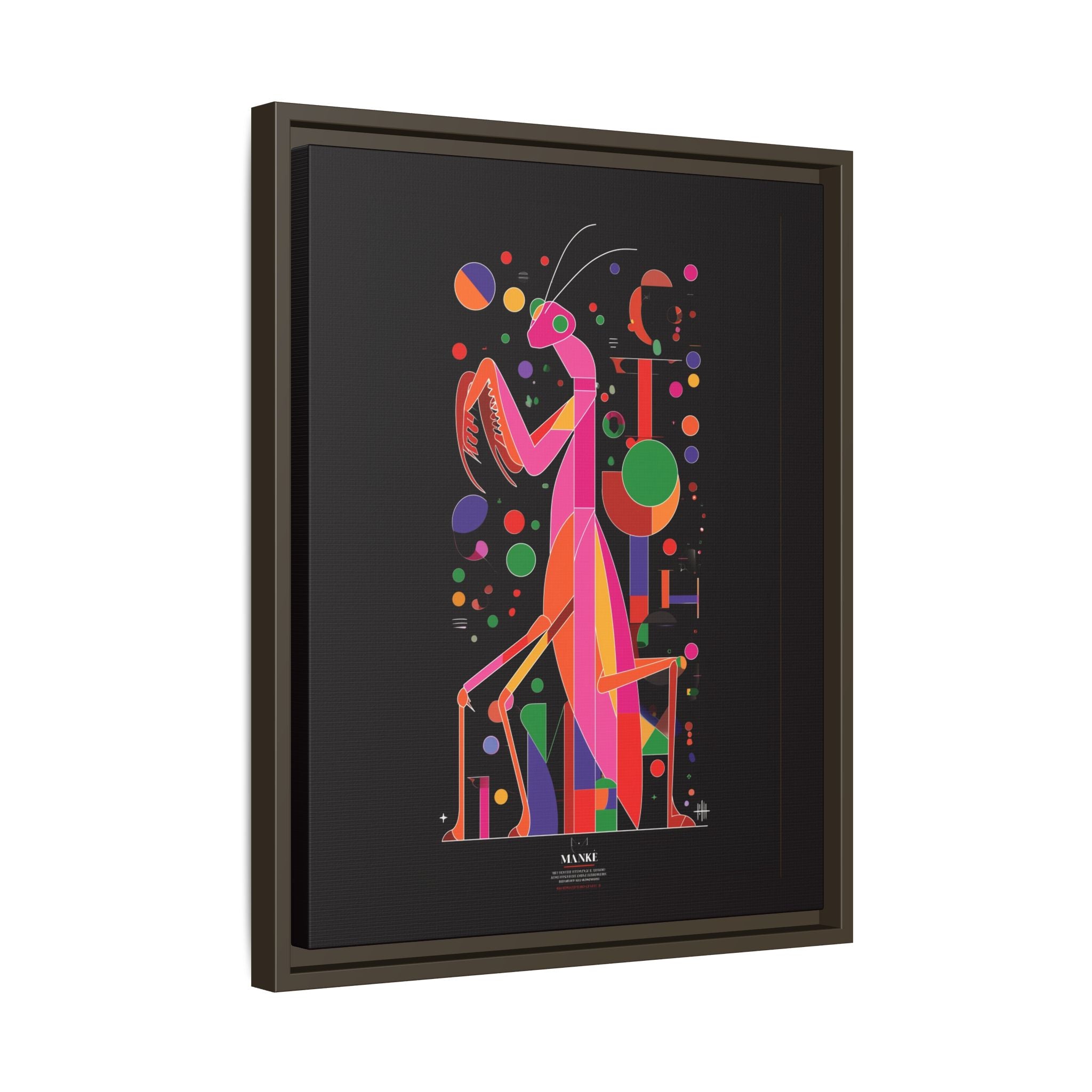 Mantis Geometrica Framed Print : Cubist Insect Design, Vibrant Graphic Poster Art   |   Custom Orders Available