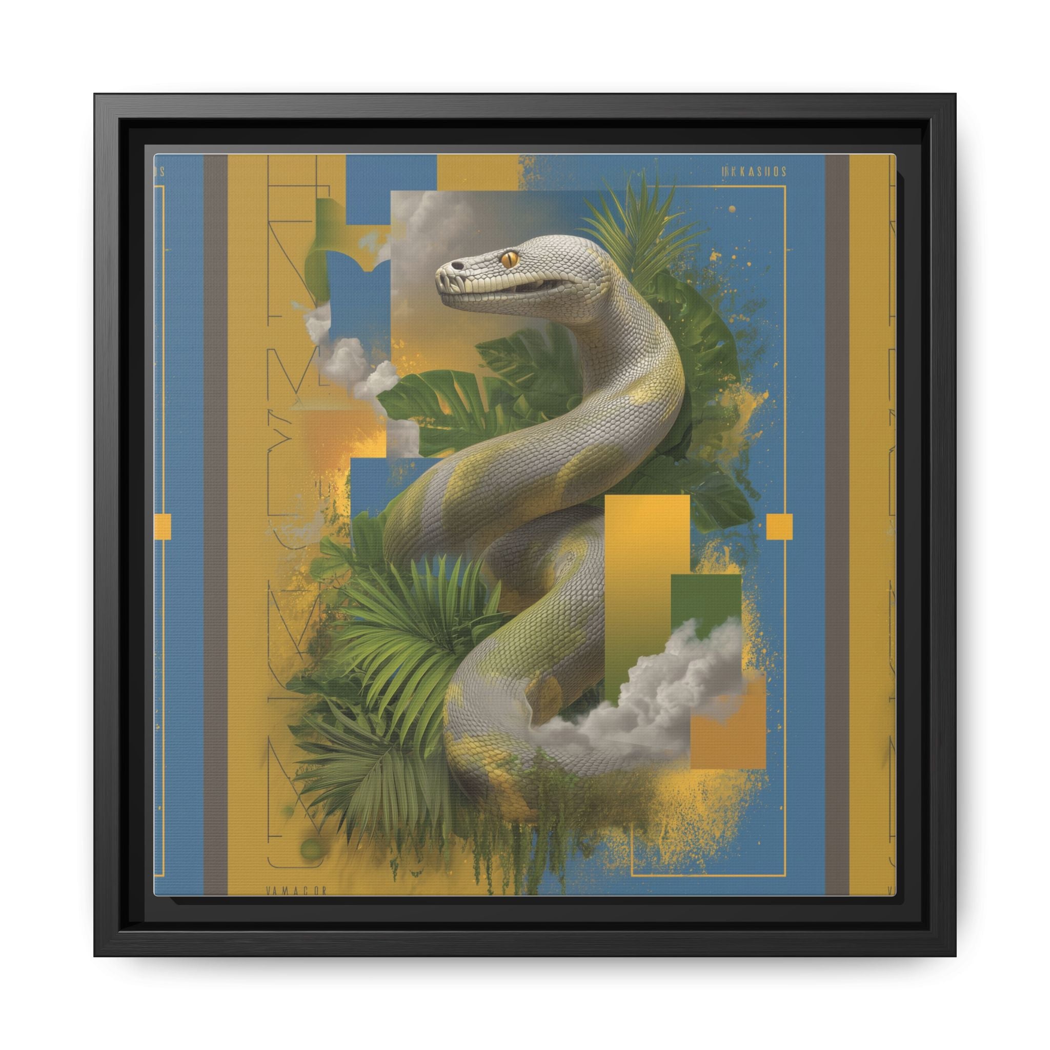 Serpent's Geometry: Tropical Jungle Fusion, Digital Surrealist Composition   |  Personalized & Custom Orders Available