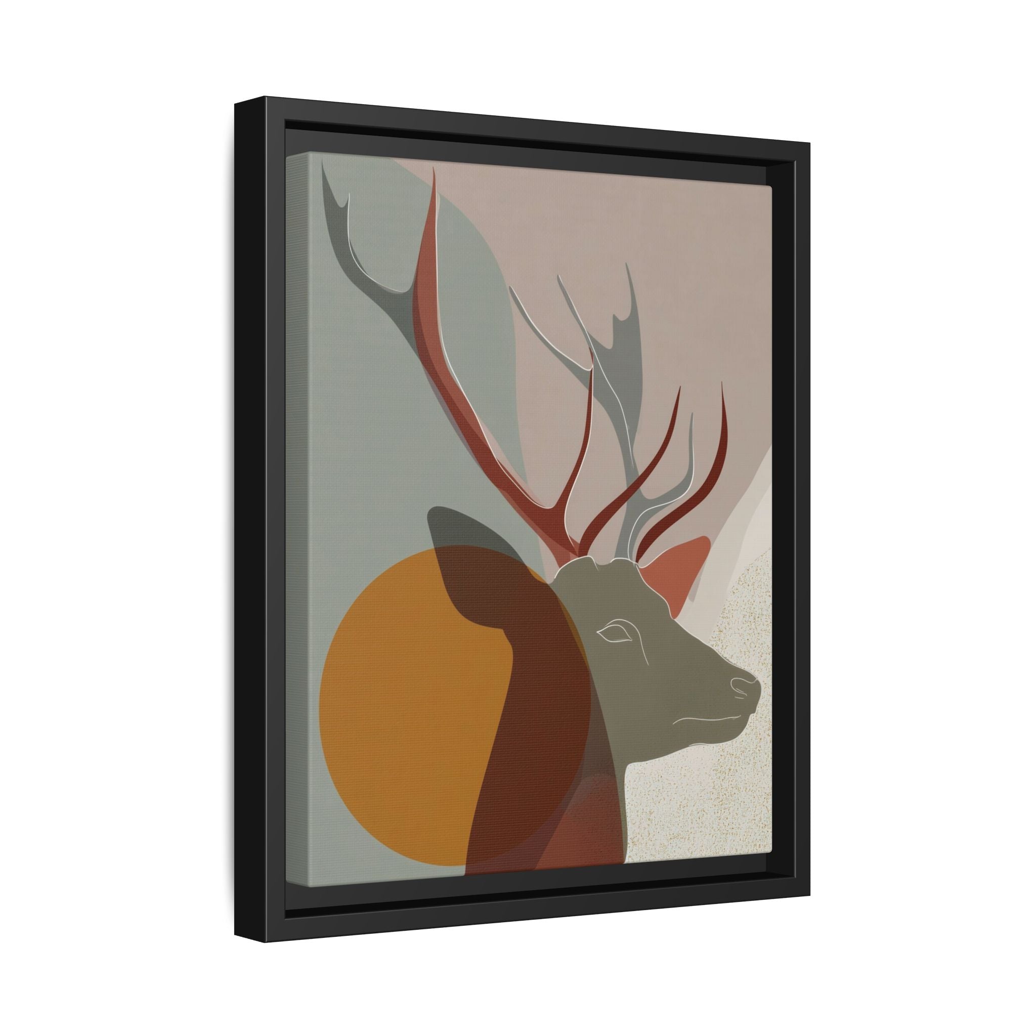 Rustic Reverie Framed Print : Minimalist Deer Profile, Contemporary Graphic Art Print   |  Personalized & Custom Orders Available