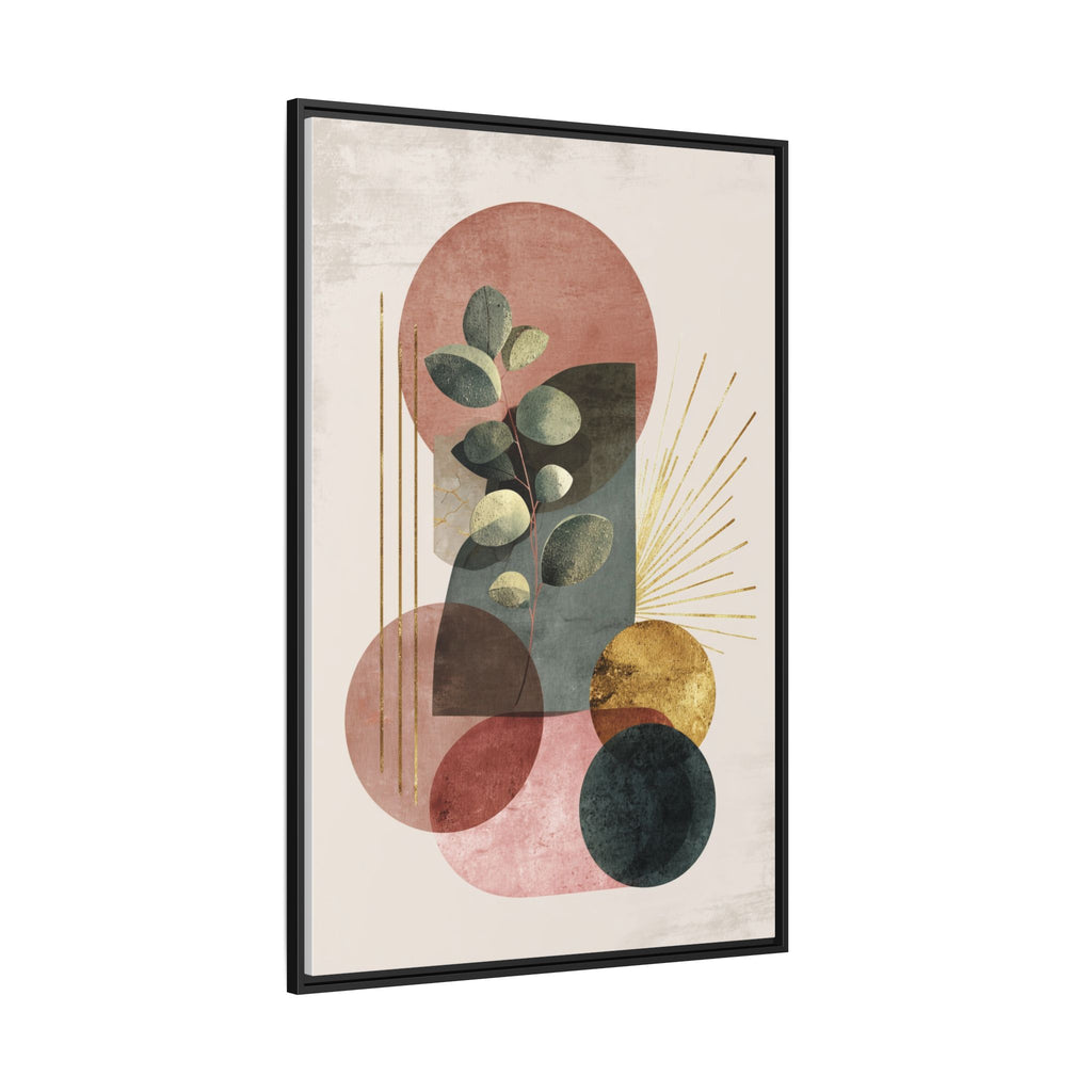 Botanical Geometric Symphony: Eucalyptus Harmony, Metallic Intersections, Modern Earth Tones   |   Custom Orders Accepted