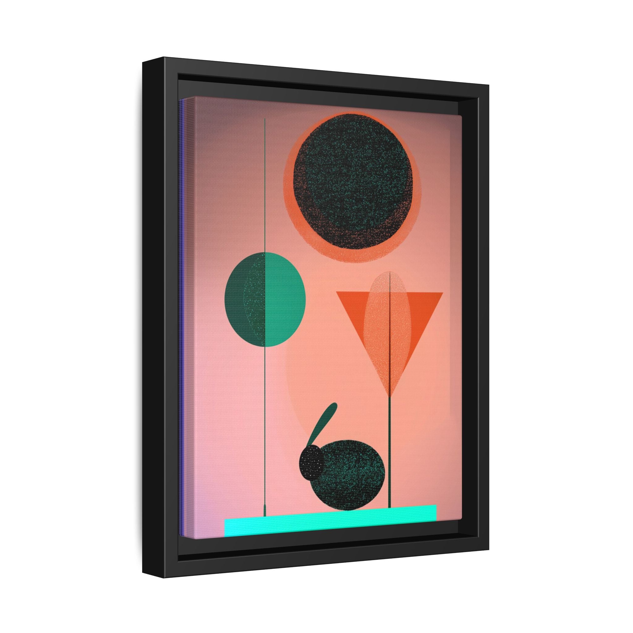 Geometric Harmony: Abstract Minimalist Composition, Organic Shapes and Color Play, Geometric Design with Teal and Orange Palette   |