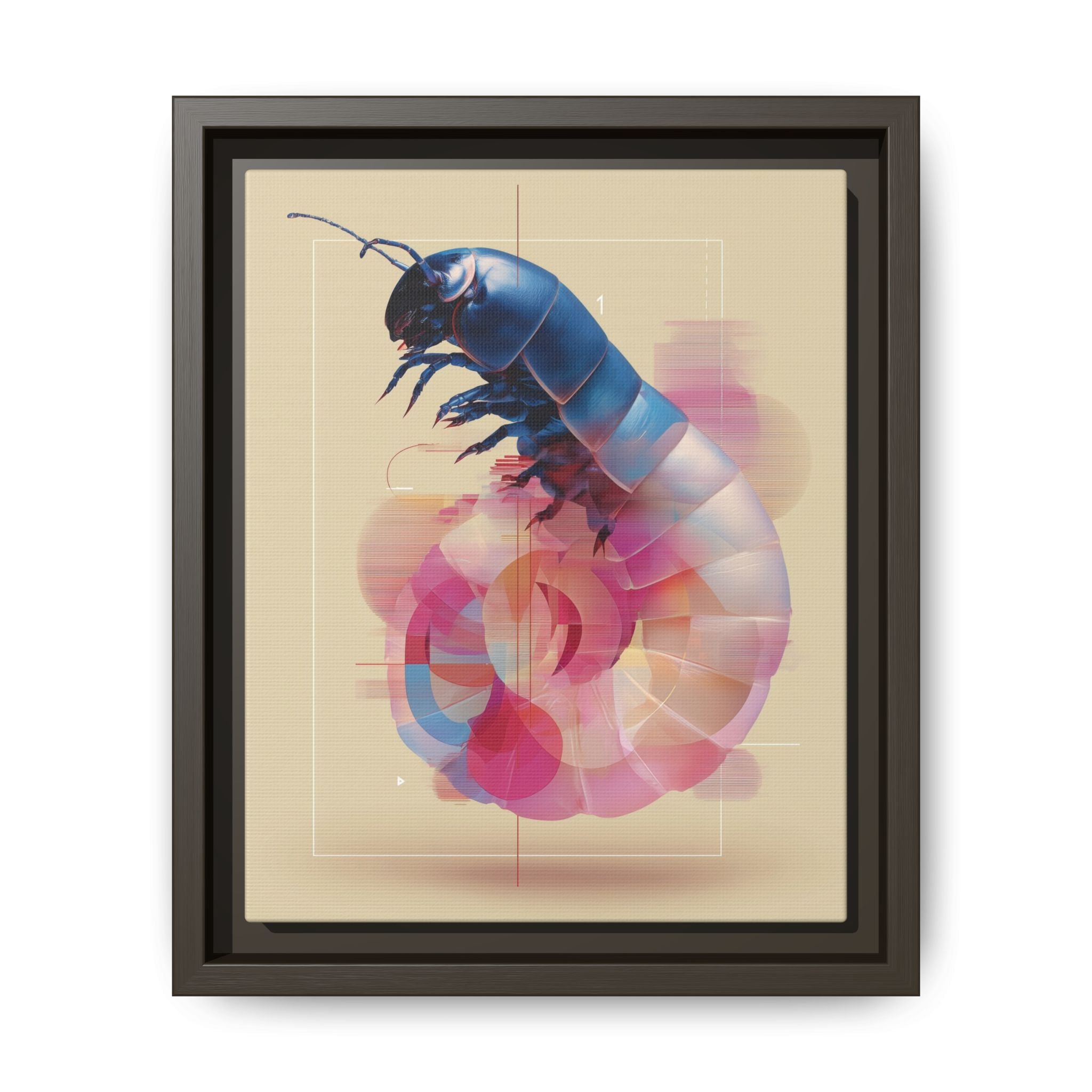 Exoskeleton Enigma: Digital Glitch Isopod, Metallic Crustacean Portrait   |  Personalized & Custom Orders Available