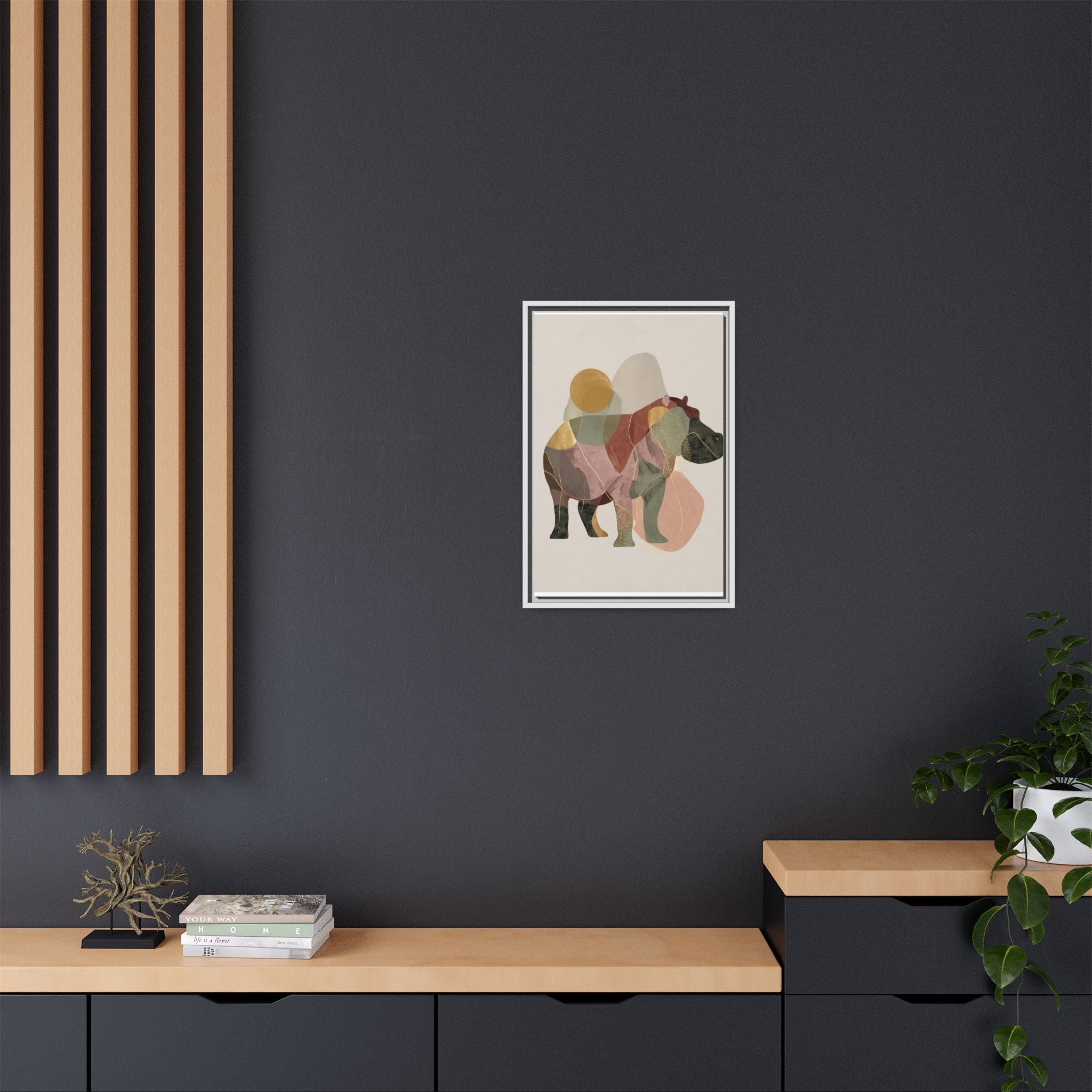 Geometric Harmony: Abstract Hippo Silhouette, Modern Minimalist Animal Art   |    Custom Orders Available