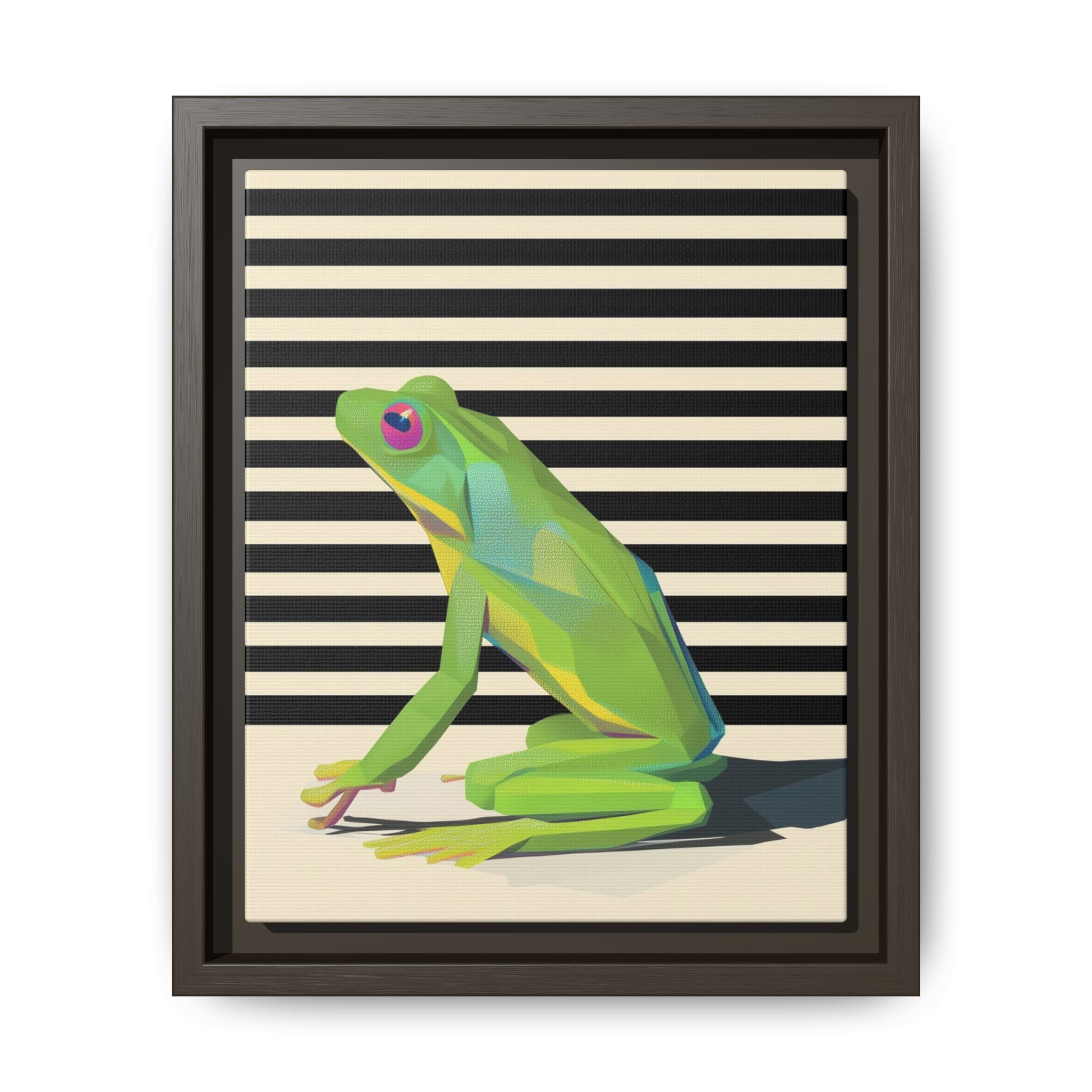 Stylized Frog Portrait Framed Print , Minimalist Pop Art Design   |  Personalized & Custom Orders Available