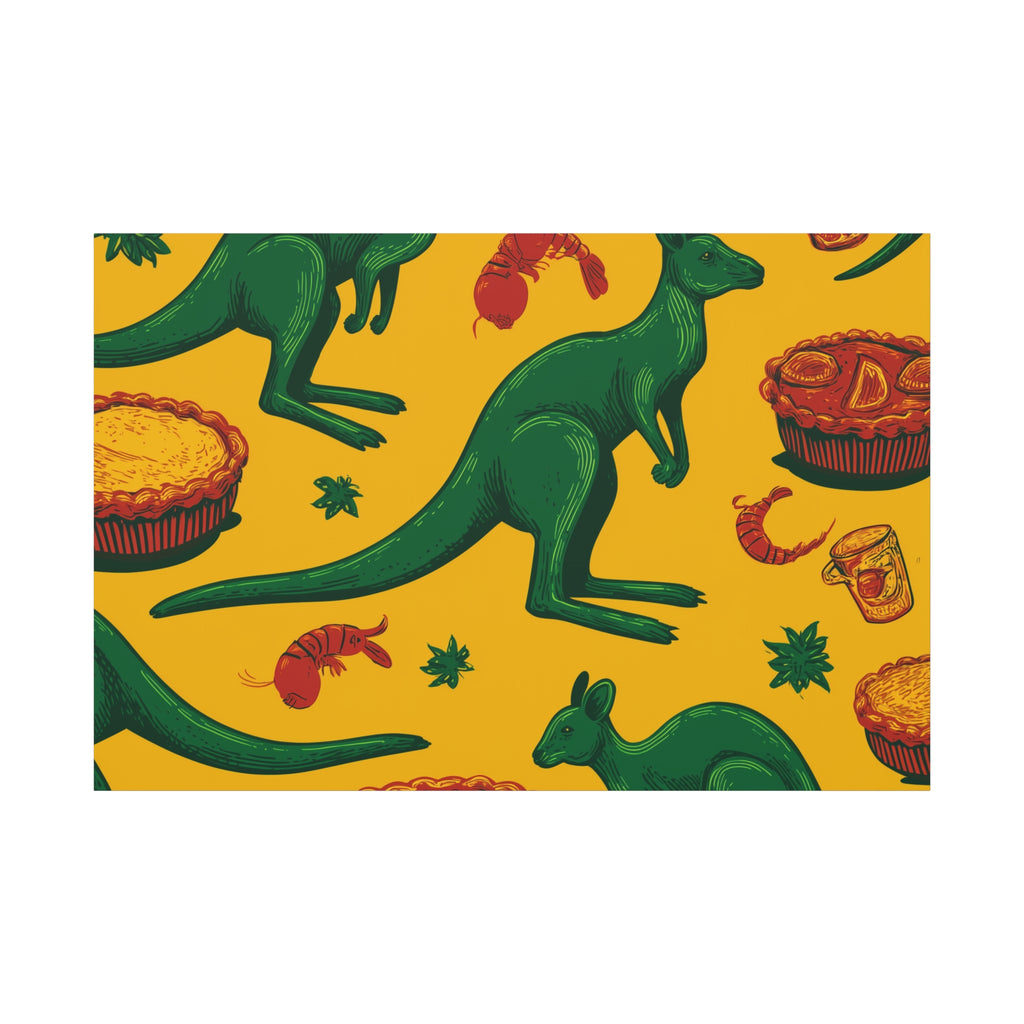 Kangaroo Canvas Wall Art, Vibrant Animal Decor, Unique Gift for Nature Lovers, Fun Kitchen Wall Hanging, Australian Themed Art