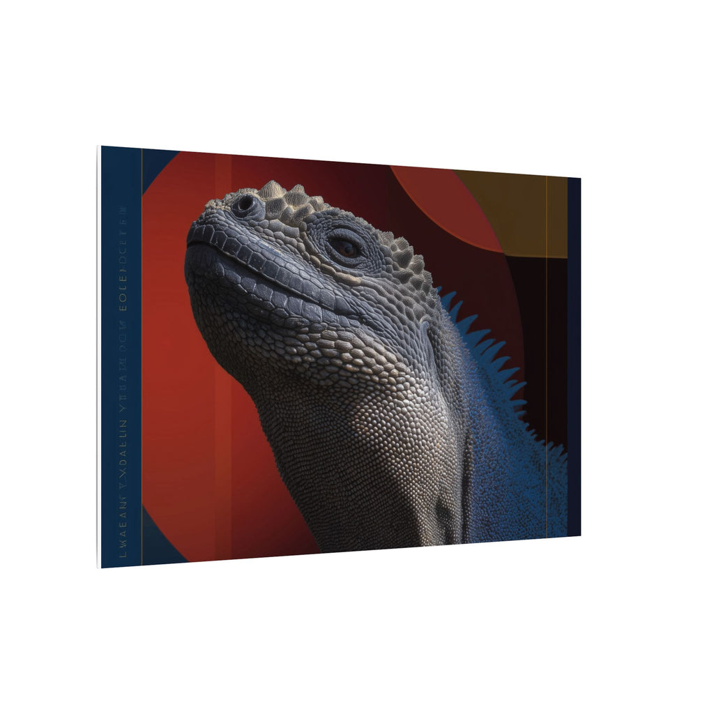 Marine Iguana Canvas: Reptilian Portrait, Digital Naturalism   |    Custom Orders Available
