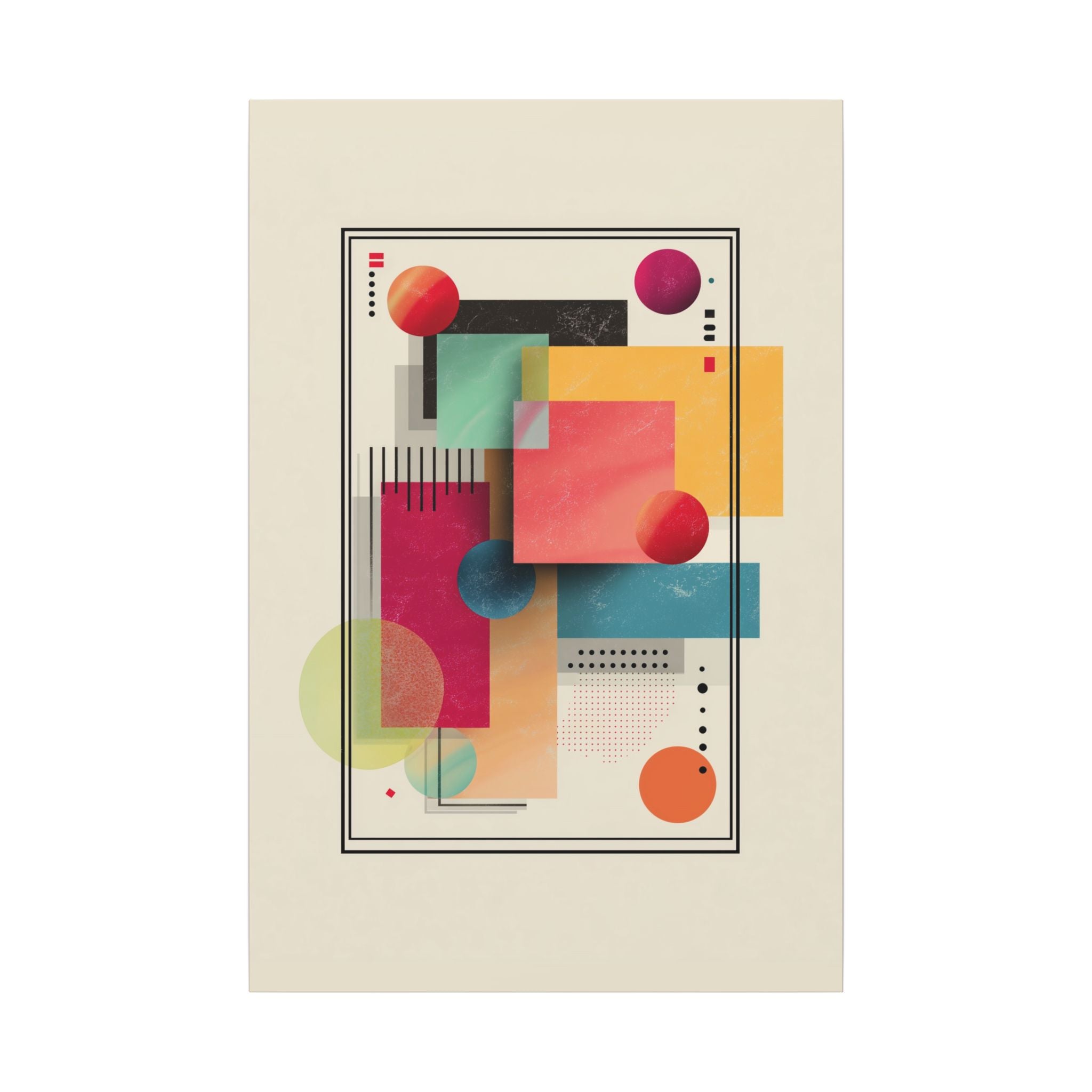 Geometric Dynamism: Bauhaus Abstraction, Translucent Shapes, Modernist Composition   |   Custom Orders Accepted