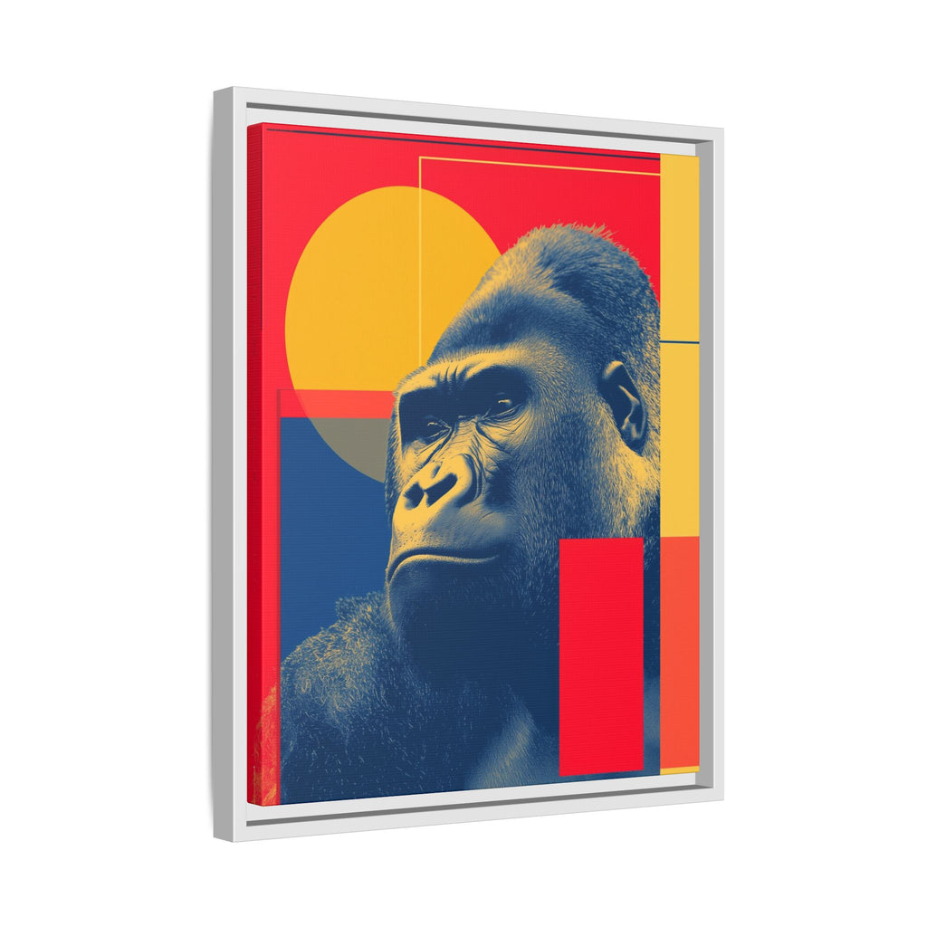 Primal Geometry: Gorilla Portrait in Blue and Yellow, Pop Art Graphic Design   |  Personalized & Custom Orders Available