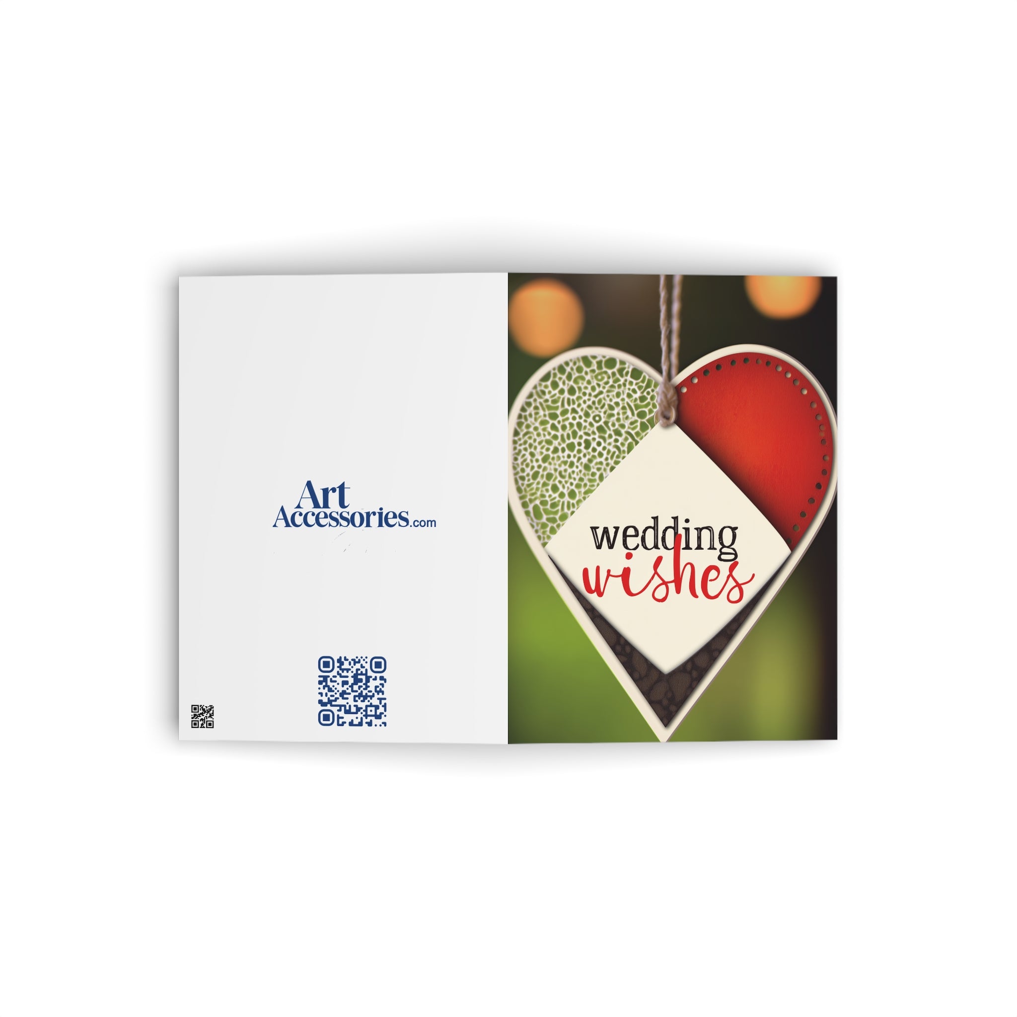 Wedding Wishes Greeting Card — Heart Tag Design