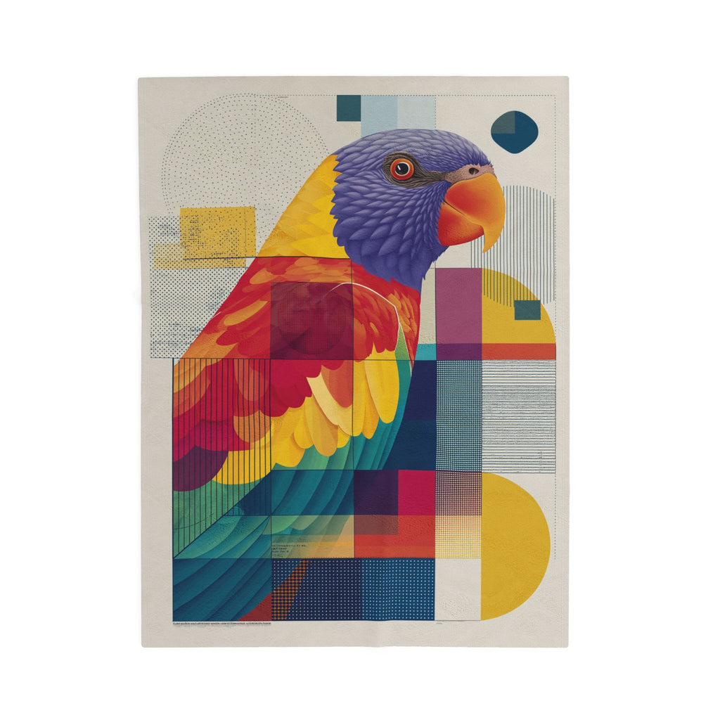 Chromatic Parrot Quilt Cover, Doona Cover, Duvet : Geometric Prismatic Design, Modern Cubist Illustration   |    Custom Orders Available