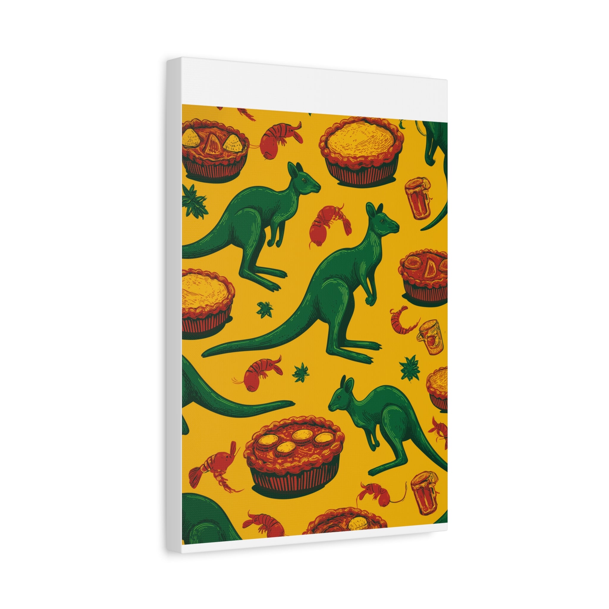 Kangaroo Canvas Wall Art, Vibrant Animal Decor, Unique Gift for Nature Lovers, Fun Kitchen Wall Hanging, Australian Themed Art