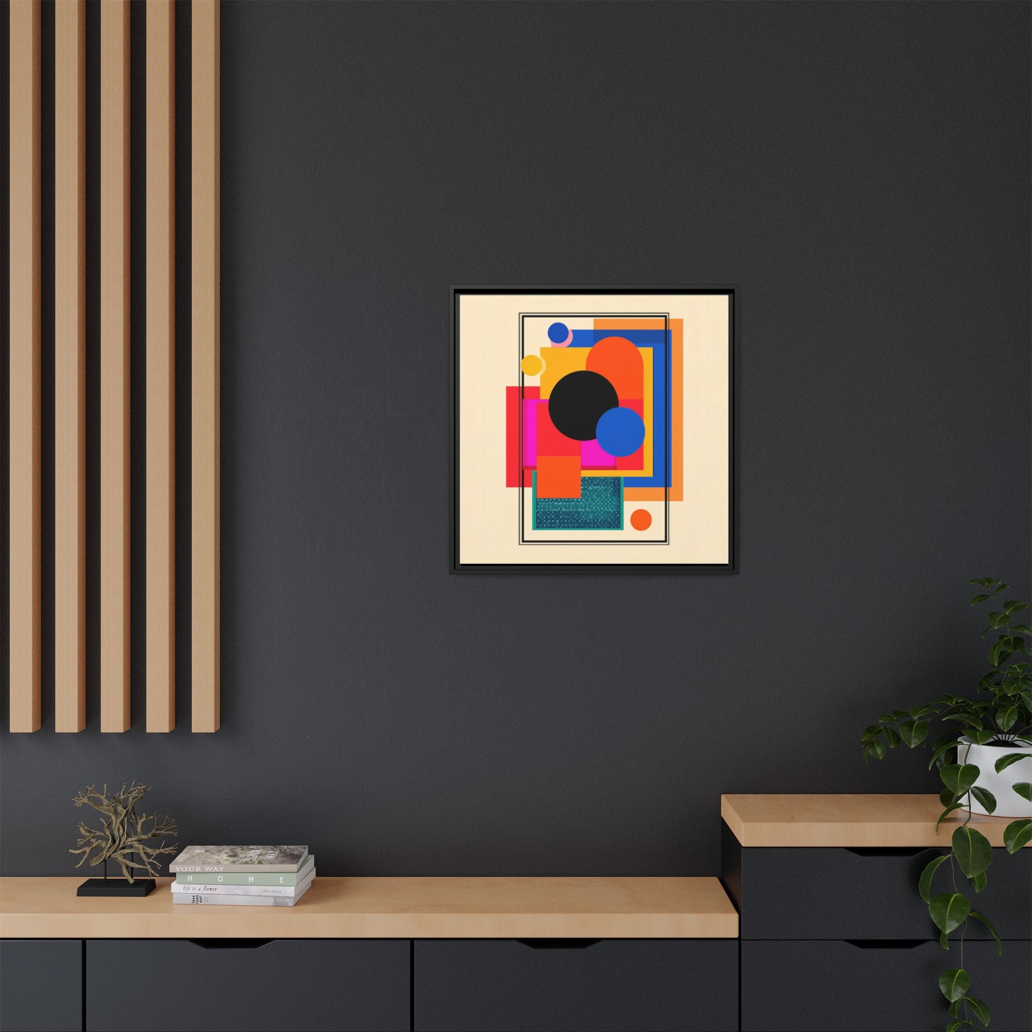 Geometric Harmony: Abstract Color Blocks, Mid-Century Modern Design, Minimalist Art Composition   |   Custom Orders Accepted