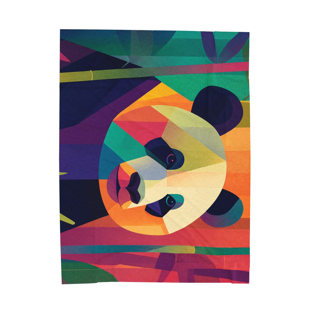 Geometric Panda Blanket: Wildlife Art, Digital Kaleidoscope Design, Contemporary Animal Illustration   |  Personalized & Custom Orders