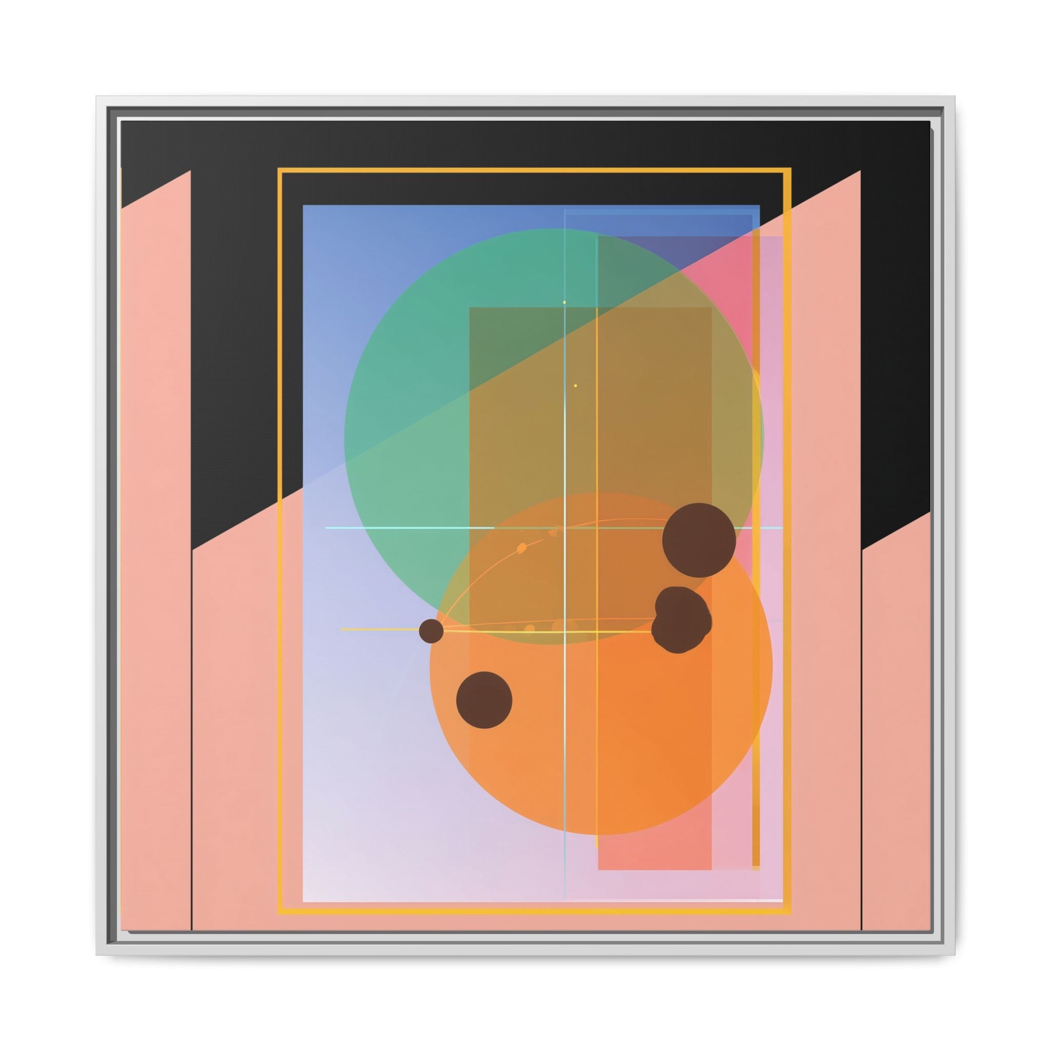 Geometric Harmony: Abstract Composition, Overlapping Shapes, Precision Design   |   Custom Orders Accepted