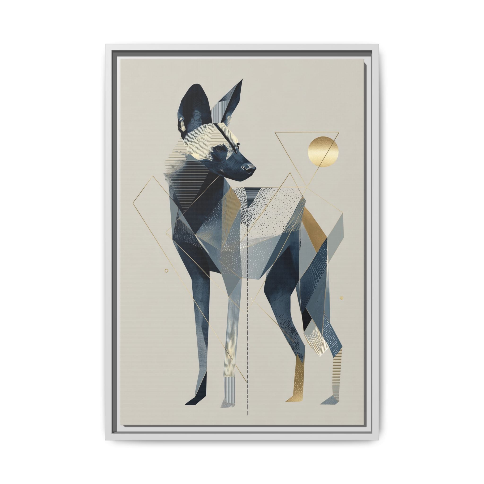Canine Geometry: Fragmented African Wild Dog Portrait, Modern Graphic Design Study   |  Personalized & Custom Orders Available