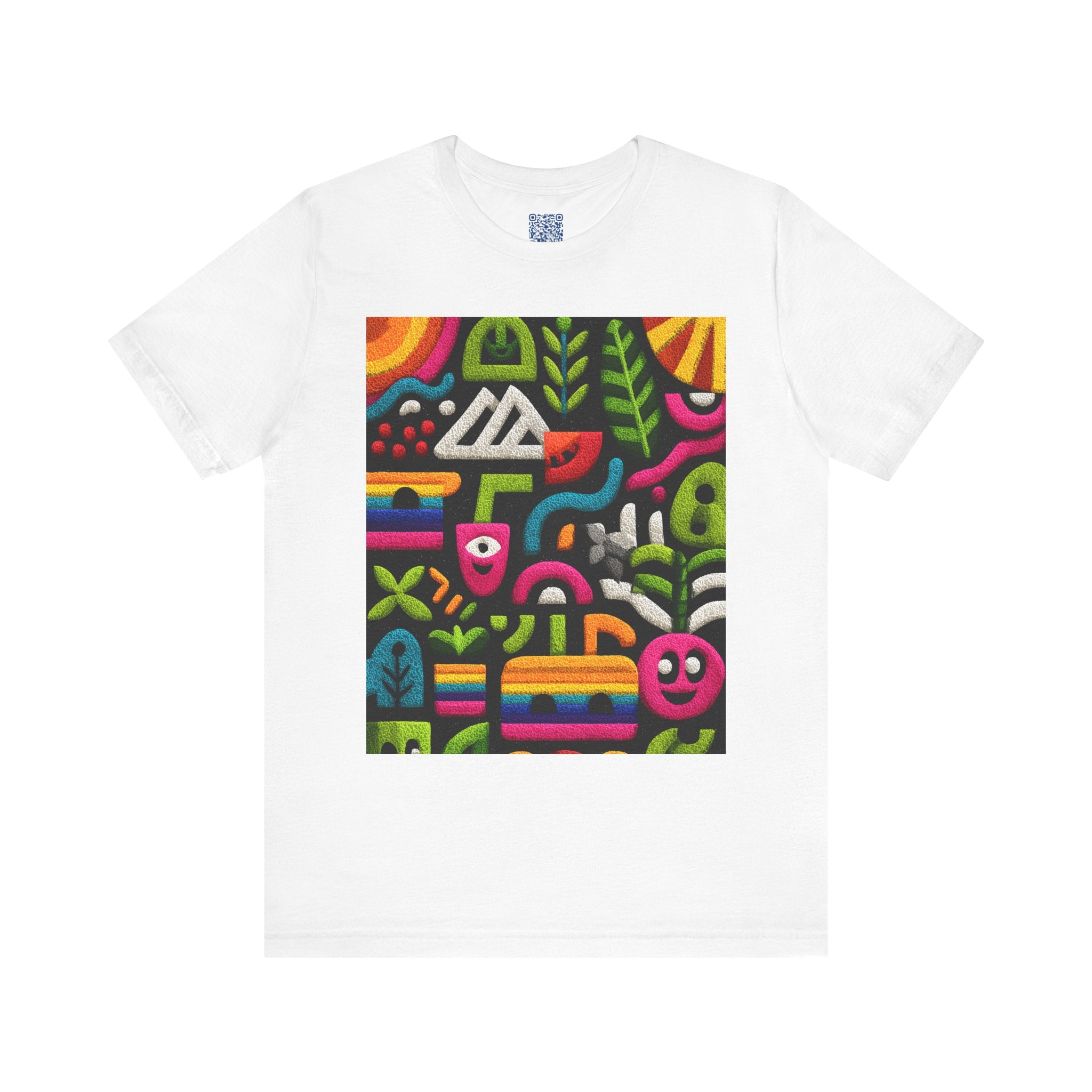 Colorful Abstract Art Unisex Tee, Casual Wear, Gift for Art Lovers, Vibrant Summer Top, Unique Pattern Shirt