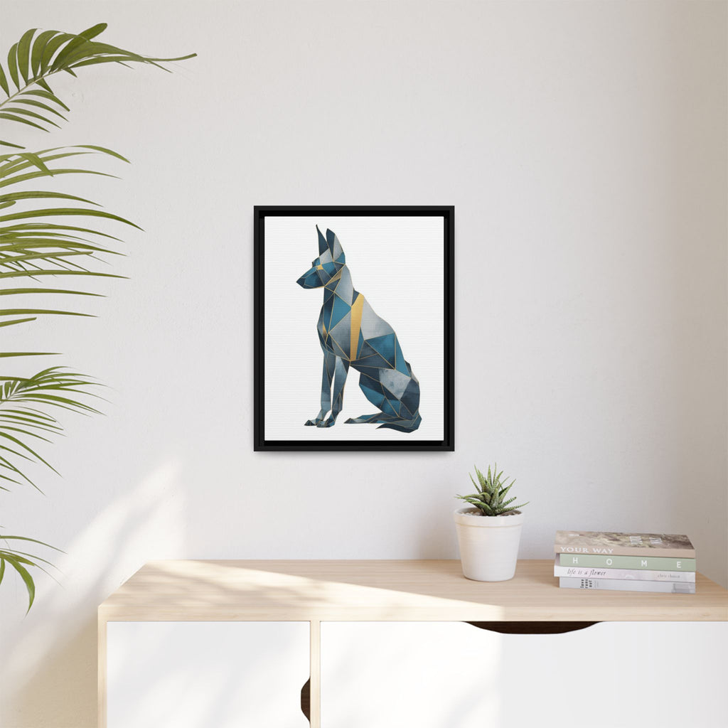 Geometric Canine Mosaic: Fractured Blue Shepherd, Modern Polygonal Art   |  Personalized & Custom Orders Available