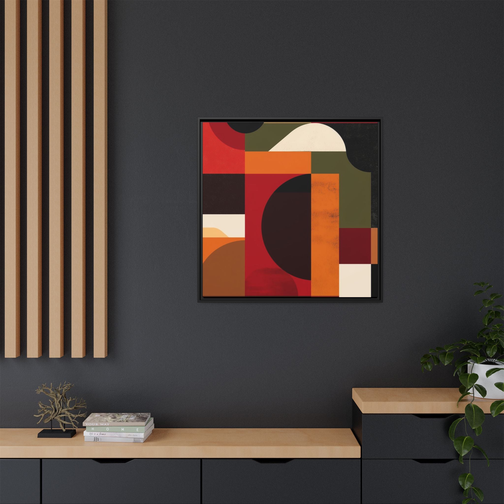 Geometric Convergence: Abstract Bauhaus Design, Constructivist Color Blocks, Architectural Art Composition   |   Custom Orders Accepted