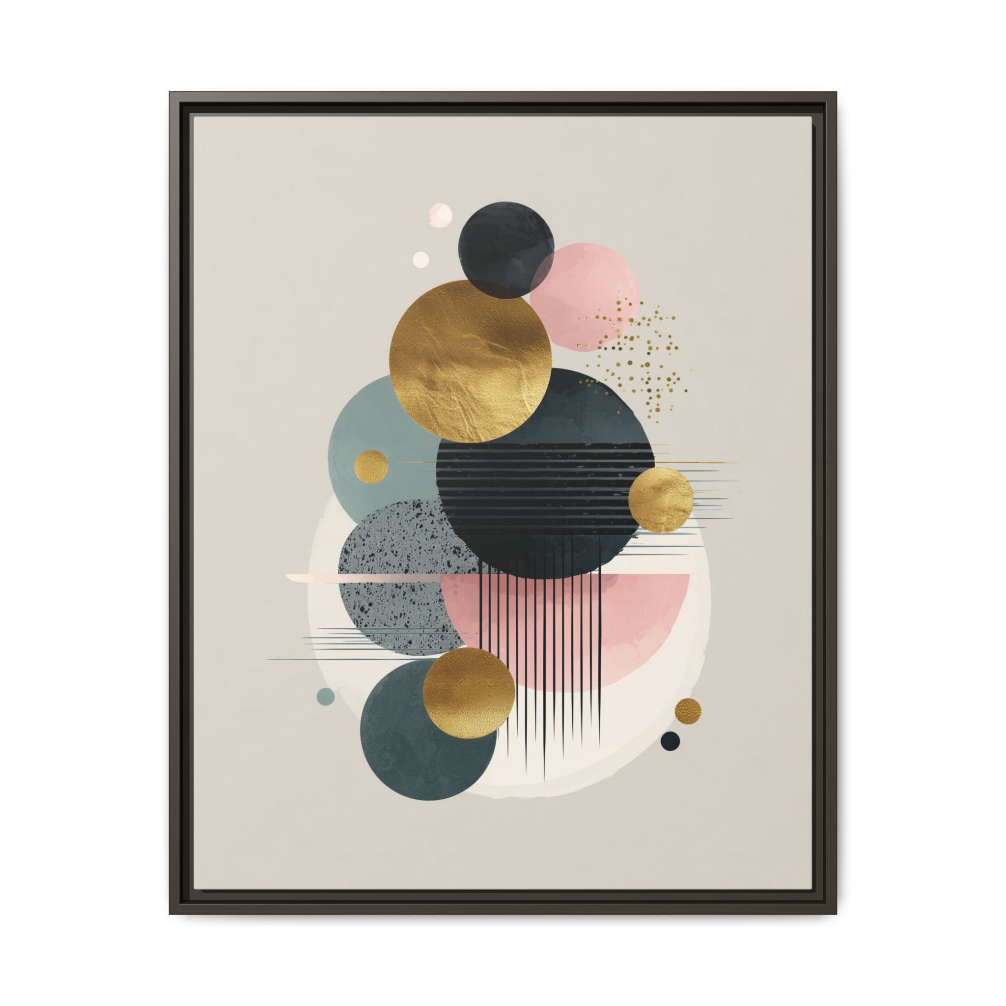Geometric Harmony: Intersecting Circles, Mid-Century Modern Design, Abstract Metallic Composition   |   Custom Orders Accepted