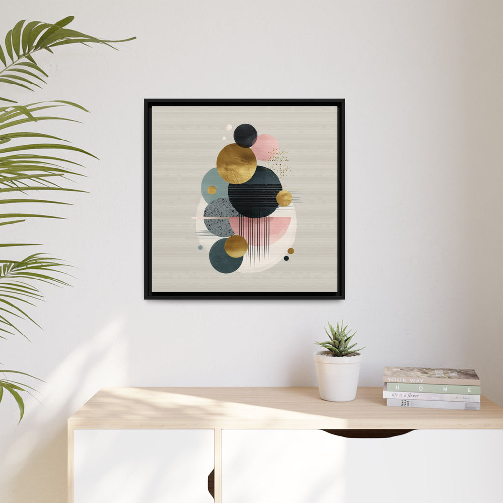 Geometric Harmony: Intersecting Circles, Mid-Century Modern Design, Abstract Metallic Composition   |   Custom Orders Accepted