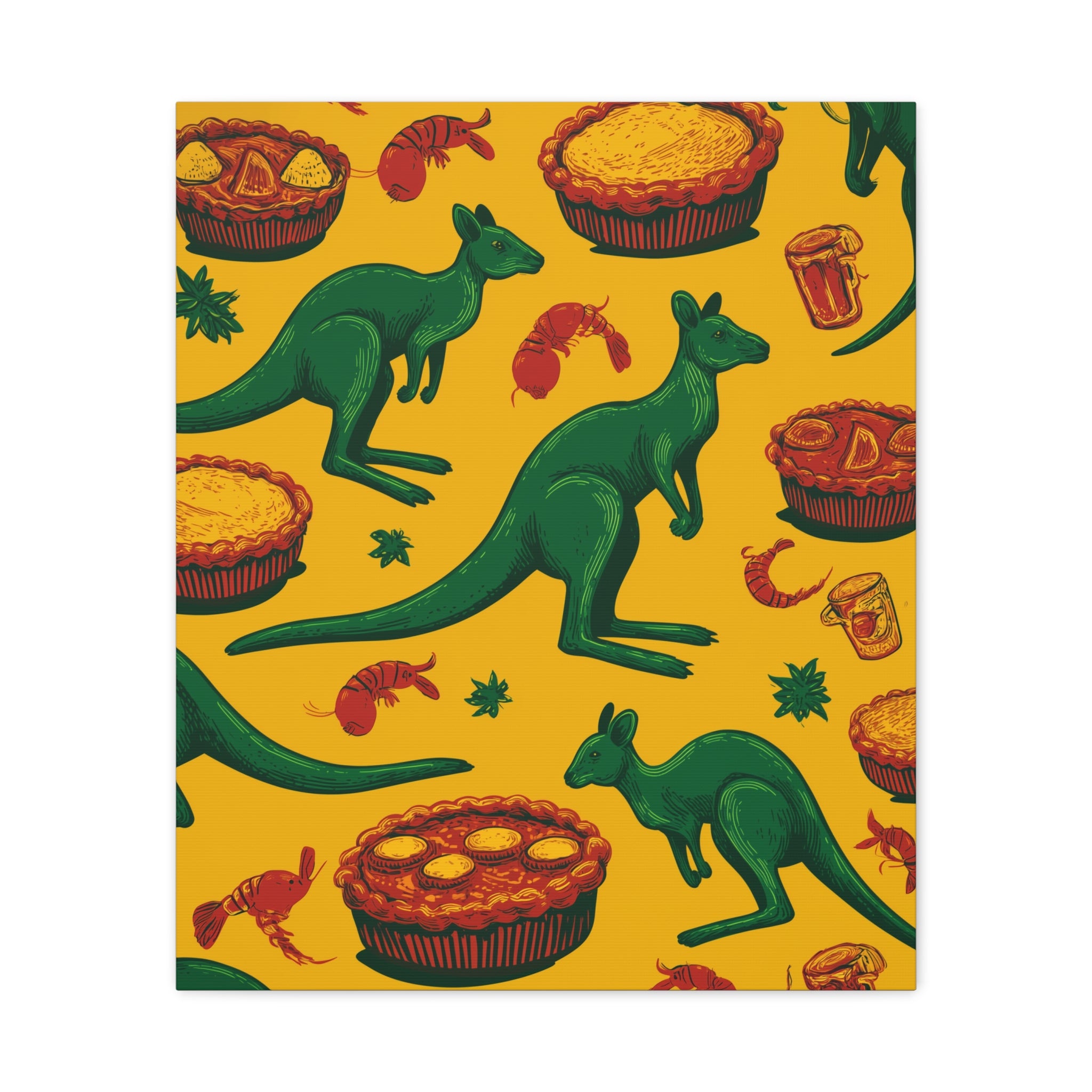 Kangaroo Canvas Wall Art, Vibrant Animal Decor, Unique Gift for Nature Lovers, Fun Kitchen Wall Hanging, Australian Themed Art