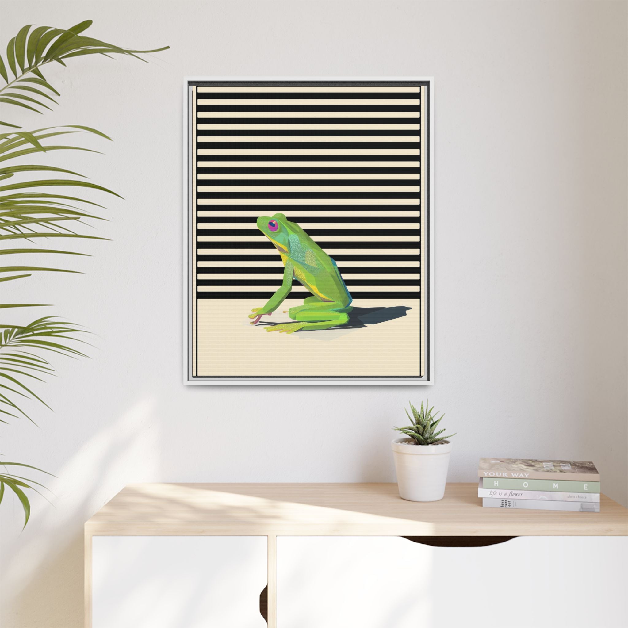 Geometric Frog Persona: Modern Wildlife Illustration, Vibrant Graphic Design   |  Personalized & Custom Orders Available