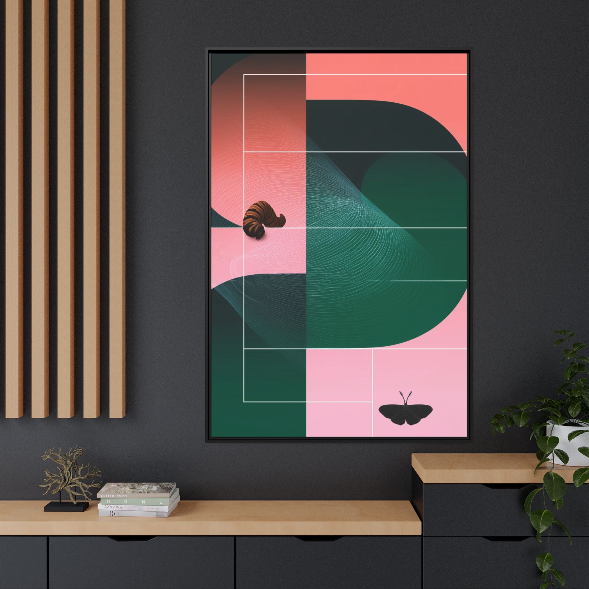 Metamorphic Geometric Framed Print : Abstract Graphic Design, Contemporary Digital Art Composition   |  Custom Orders Available
