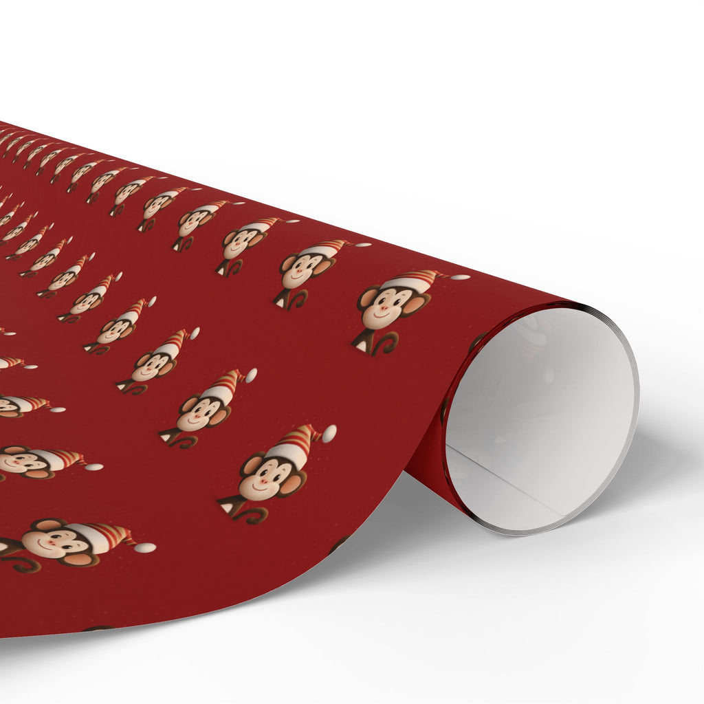 Festive Wrapping Paper - Cute Holiday Designs with Monkeys , Gift Wrapping, Christmas, Birthday, Baby Shower, Jungle Theme